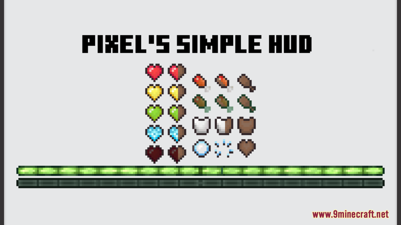 Pixels Simple Hud Texture Pack Resource Pack