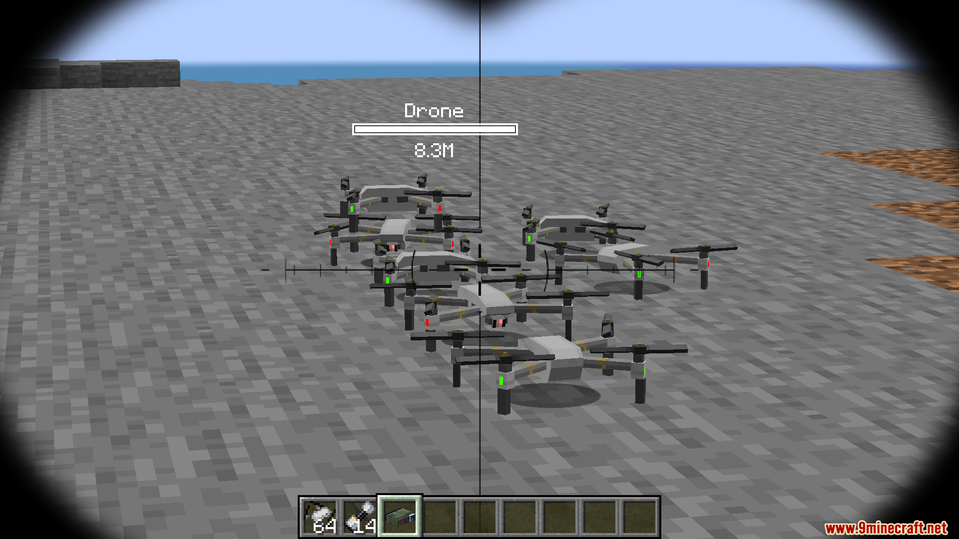 Viewing drones through a scope or camera interface