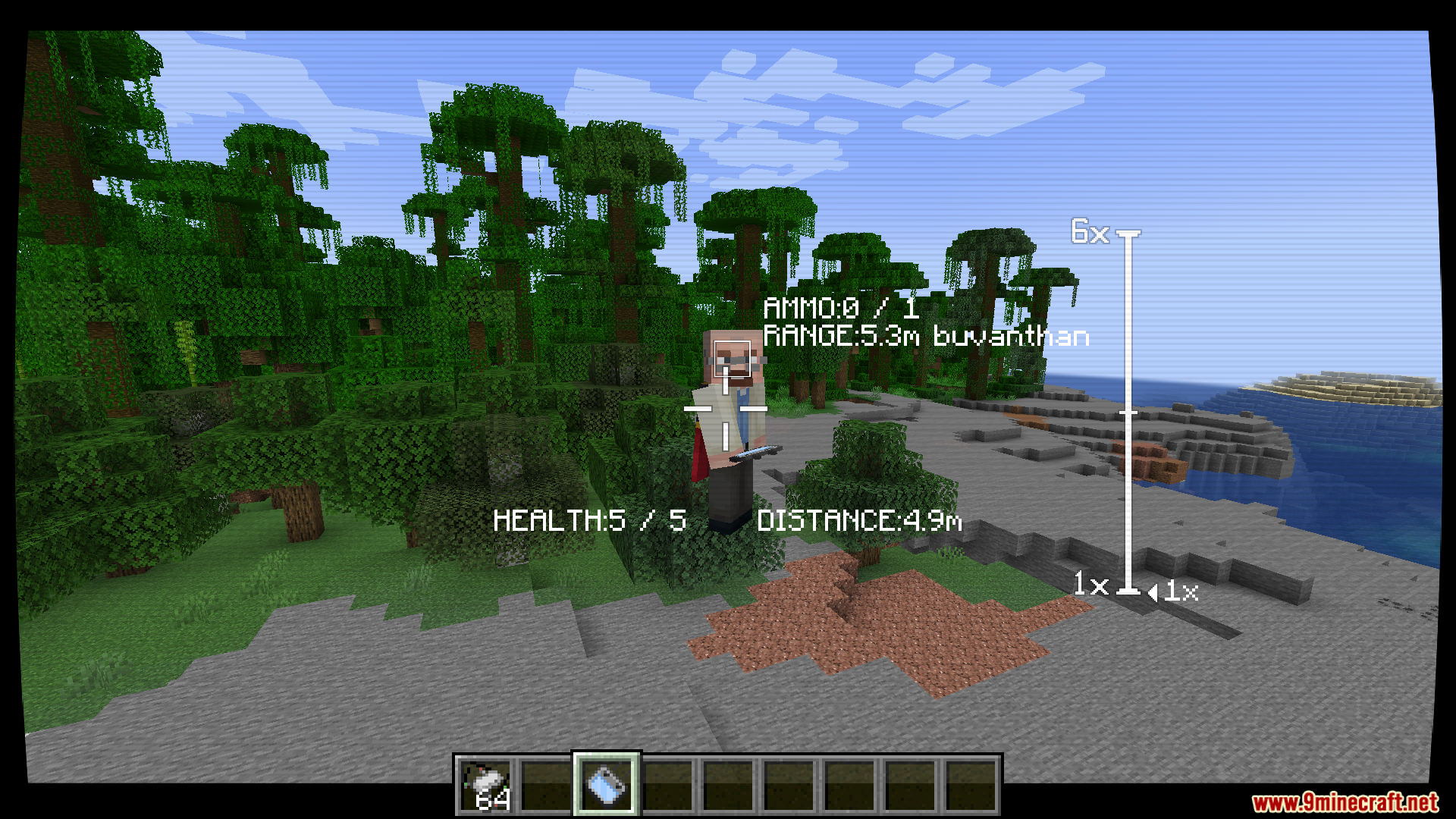 Drone camera view showing a player character with HUD overlay