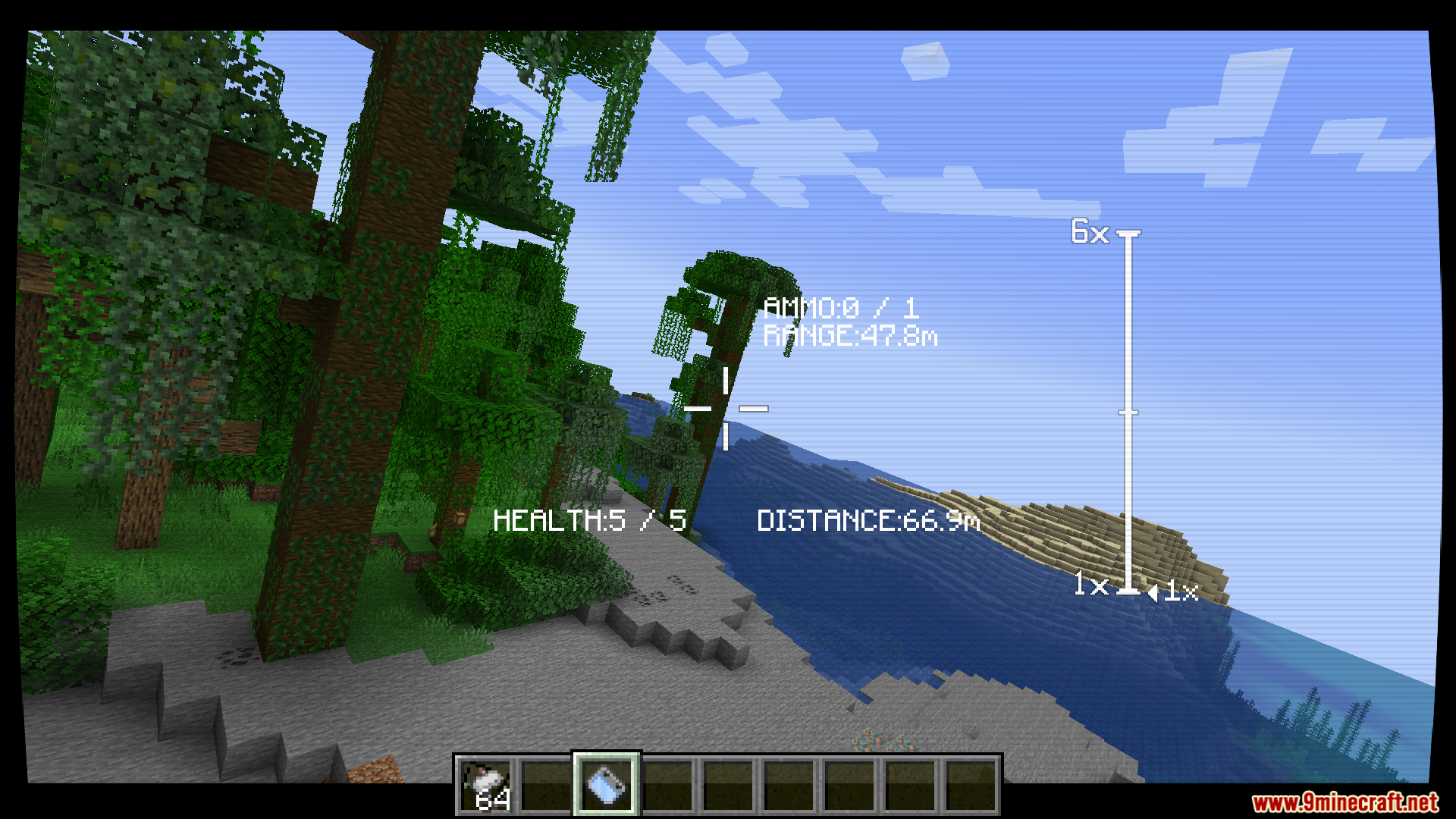 Drone camera perspective flying over a jungle and ocean coastline