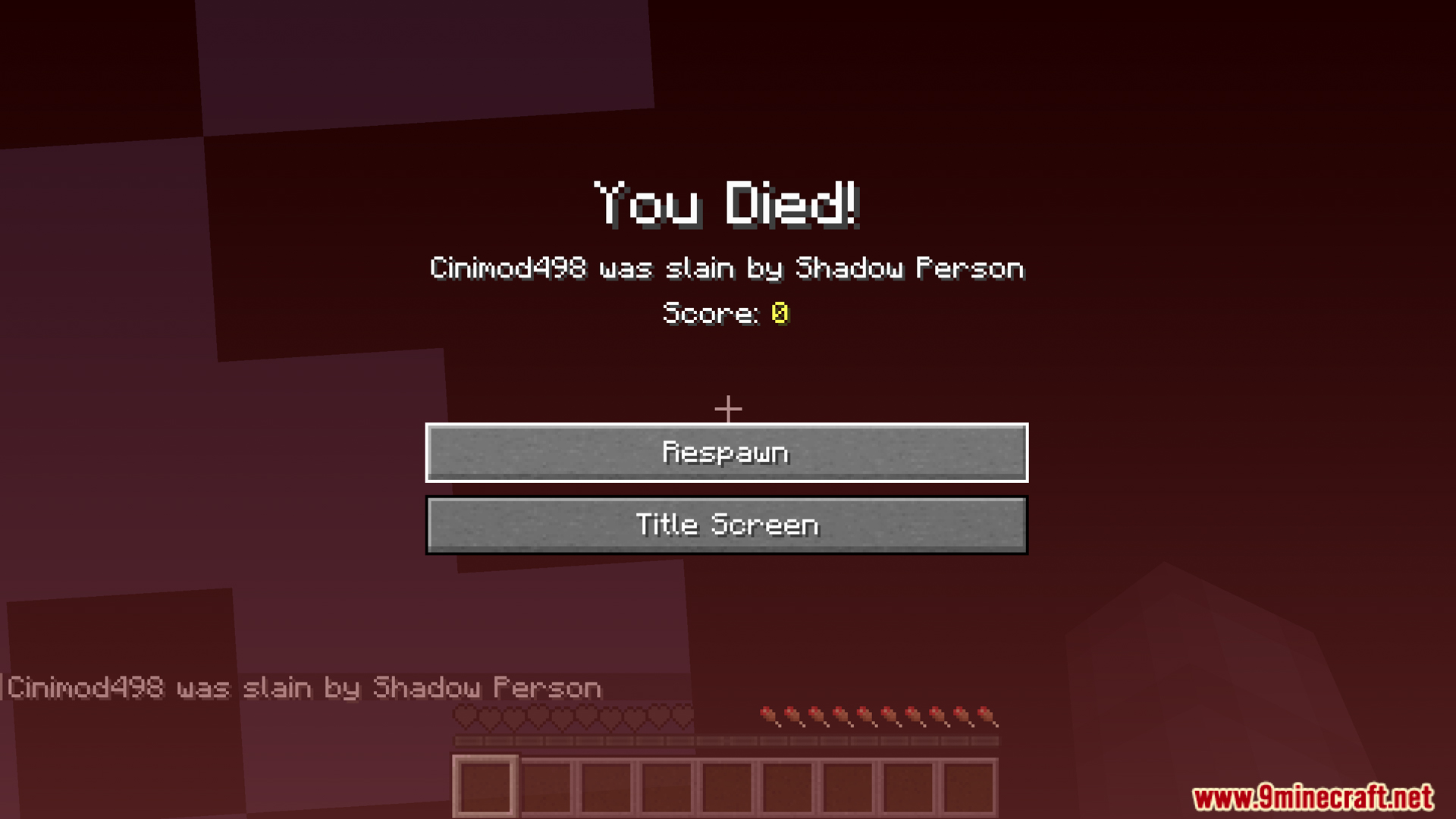Player Death Screen Shadow Person Slain