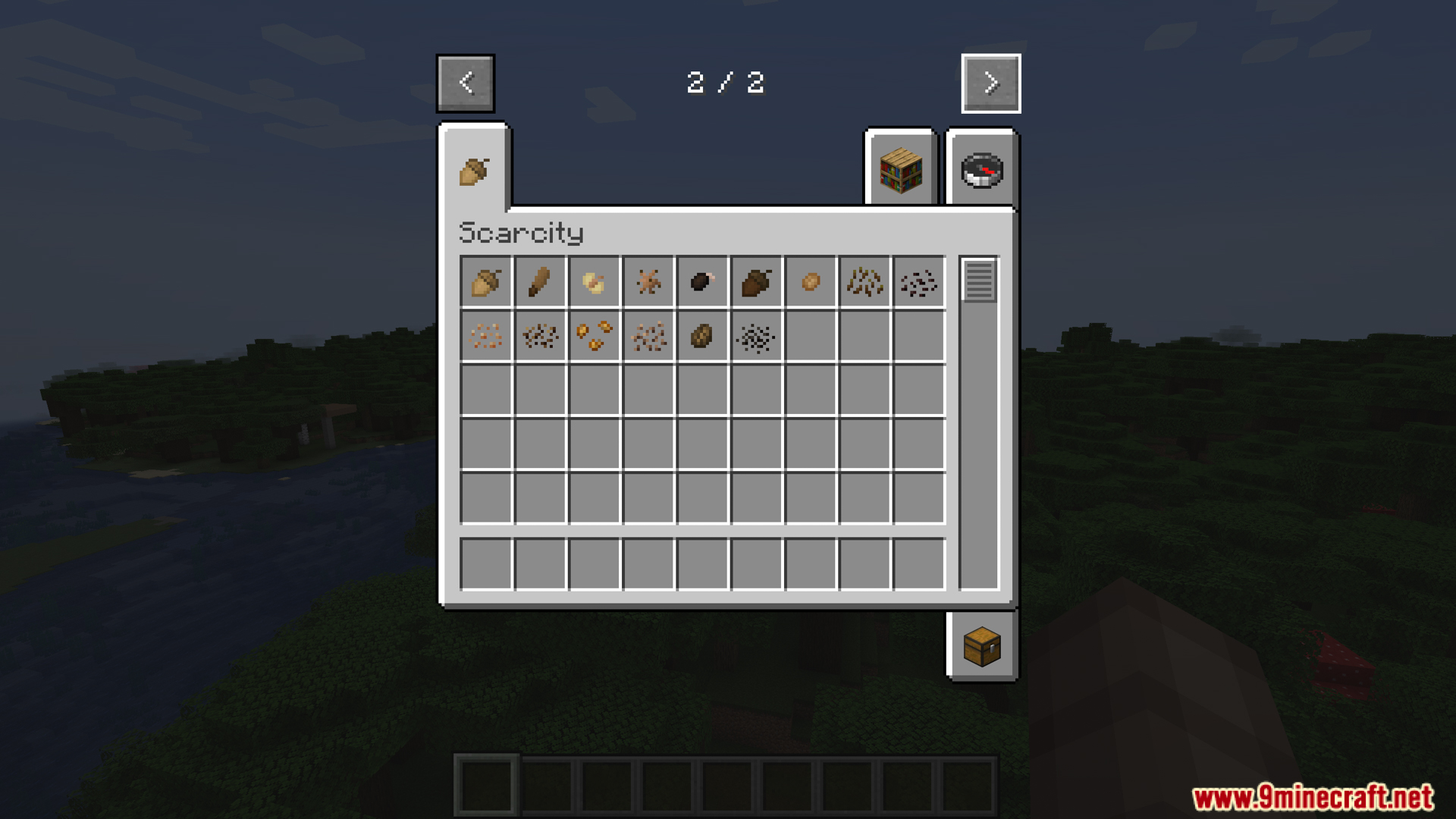 Creative inventory screen displaying various new custom plant seeds