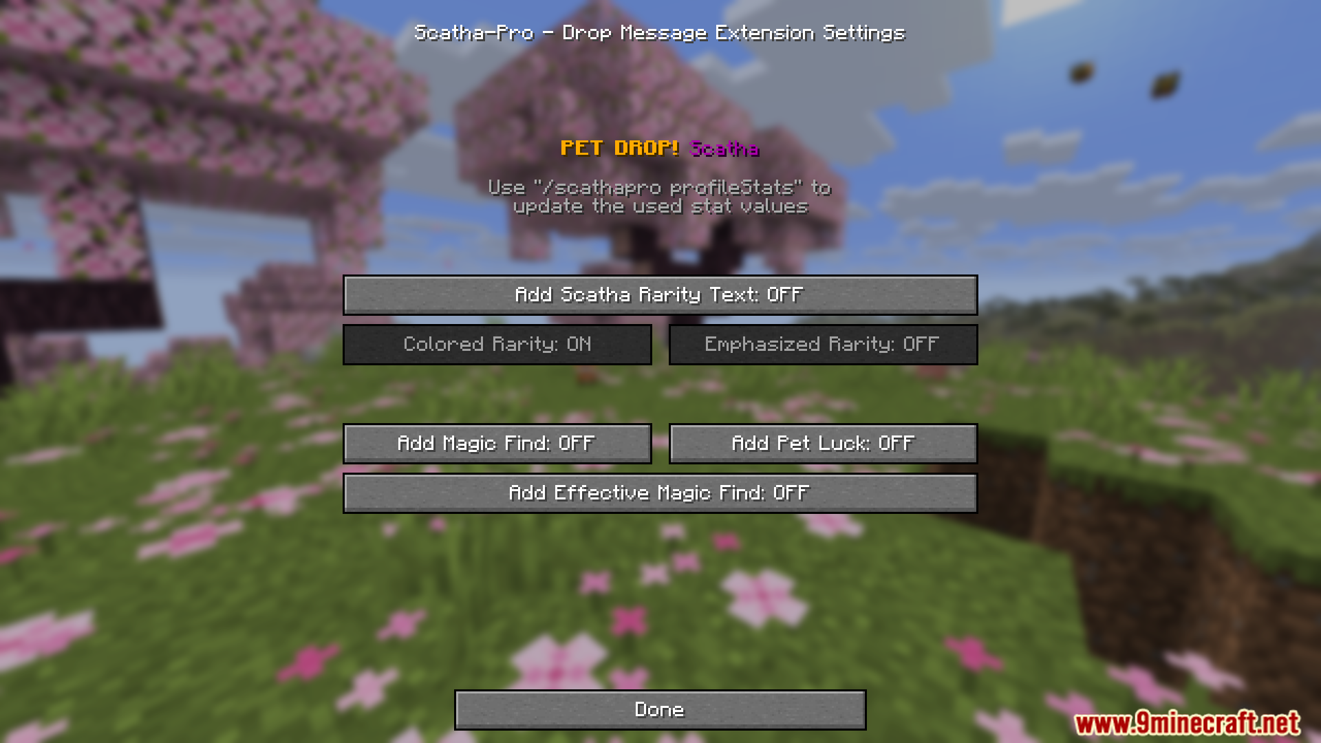 Scatha Pro Mod Screenshot 9 Scatha Pro mod drop message extension settings menu interface