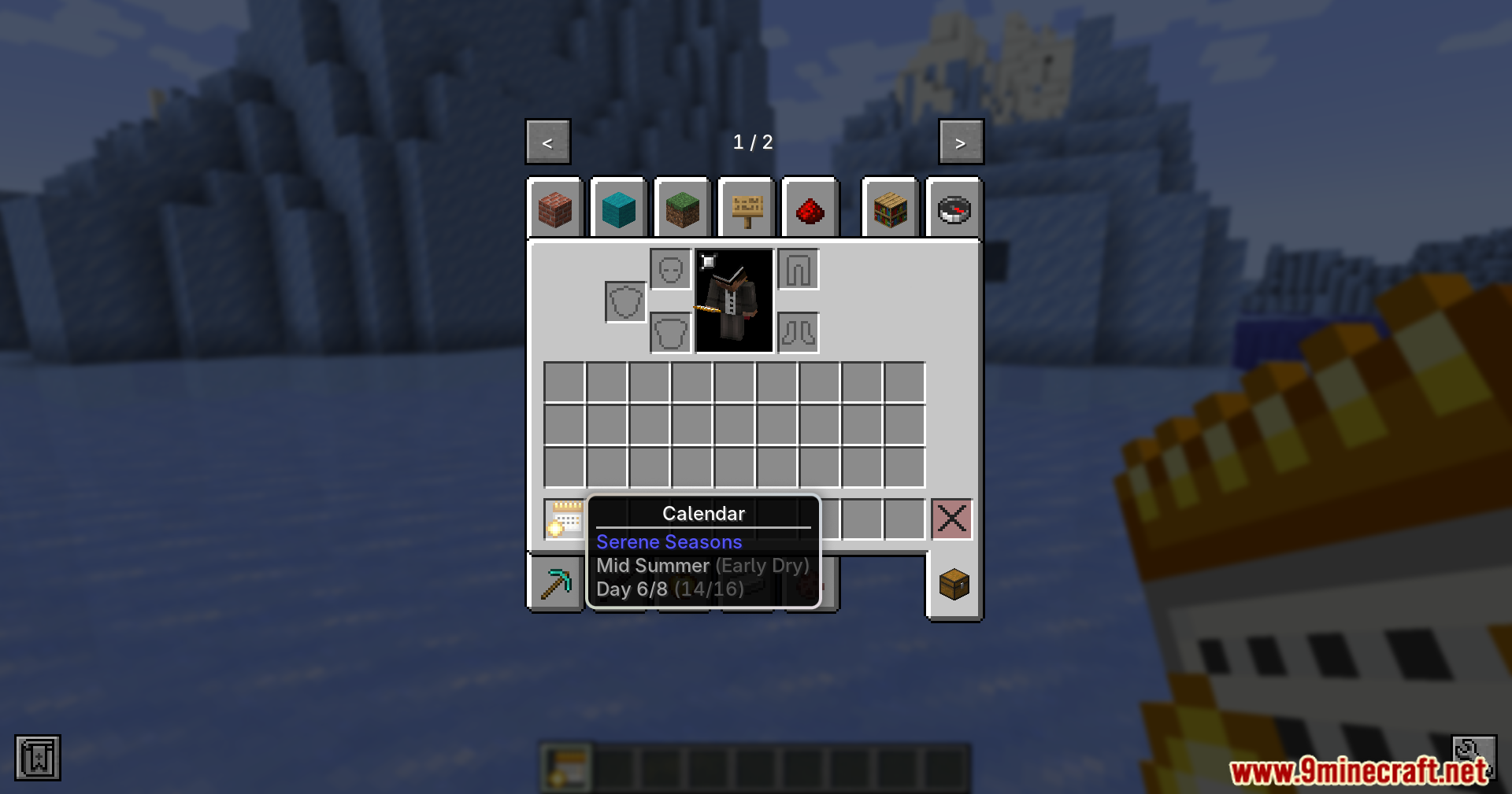 Viewing the calendar item showing mid summer season progress