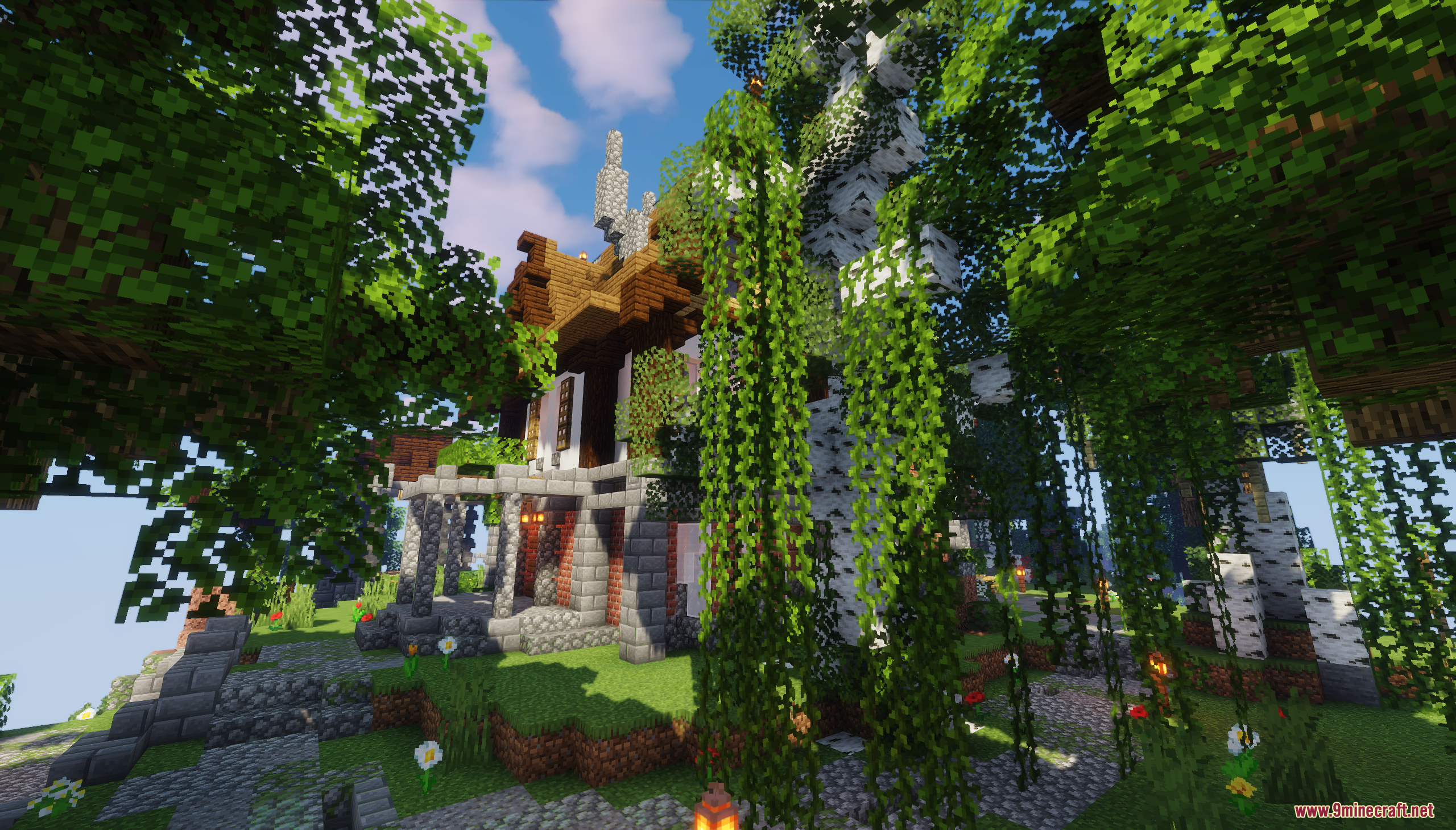 Overgrown entrance to the abandoned base with hanging green vines