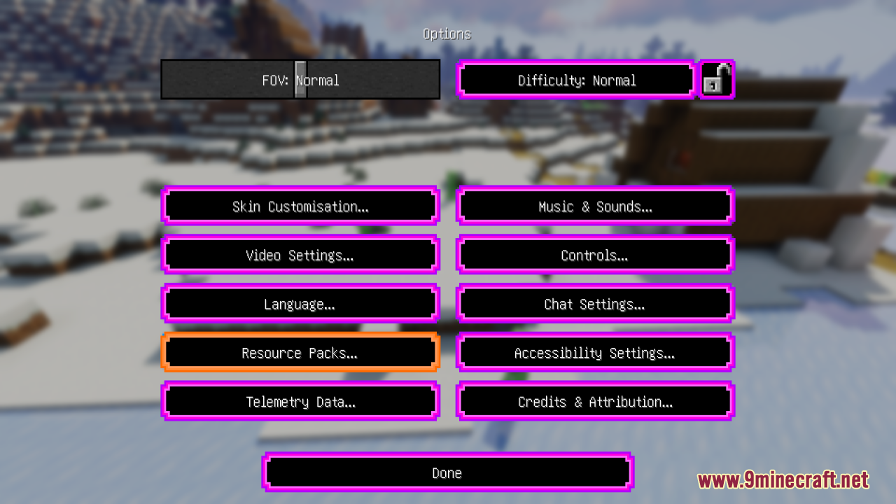 Minecraft main menu featuring Solo Leveling anime background and purple buttons