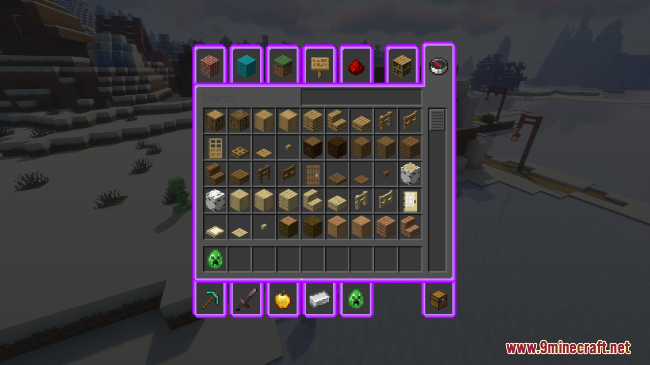 Game options menu displaying custom black buttons with bright purple borders