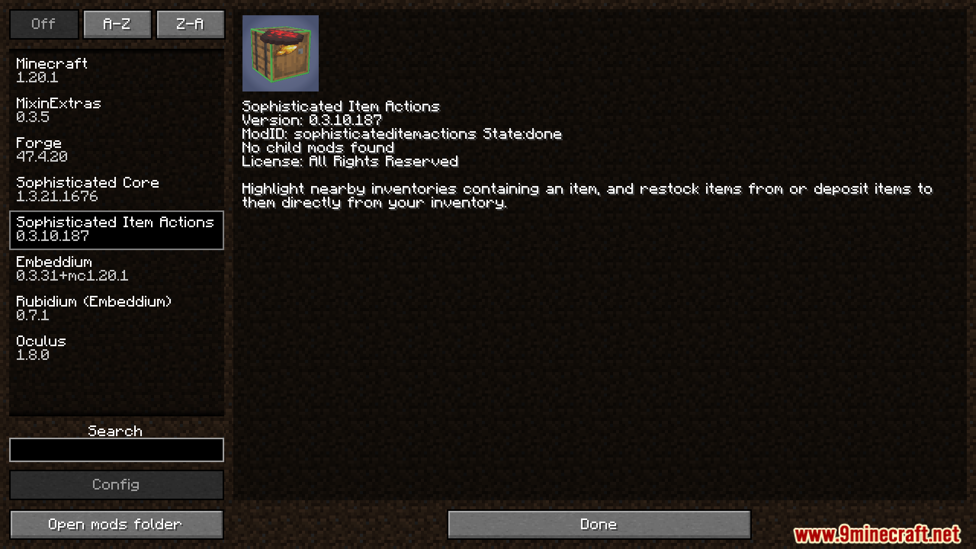 Sophisticated Item Actions Mod Screenshot 1