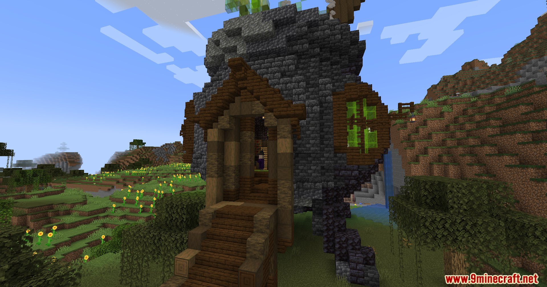 The giant cauldron structure built into a hillside