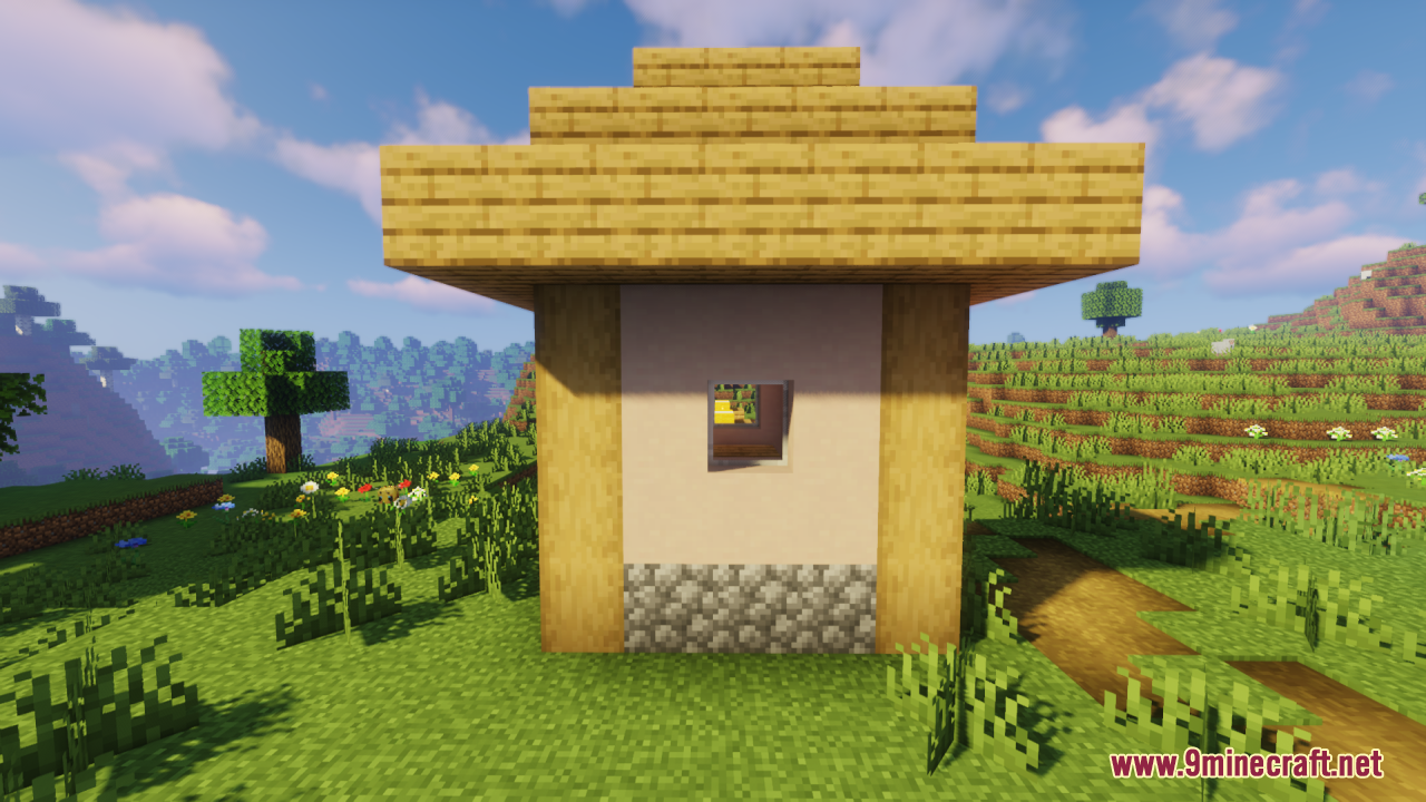 Small building exterior showcasing a perfectly clear glass window block