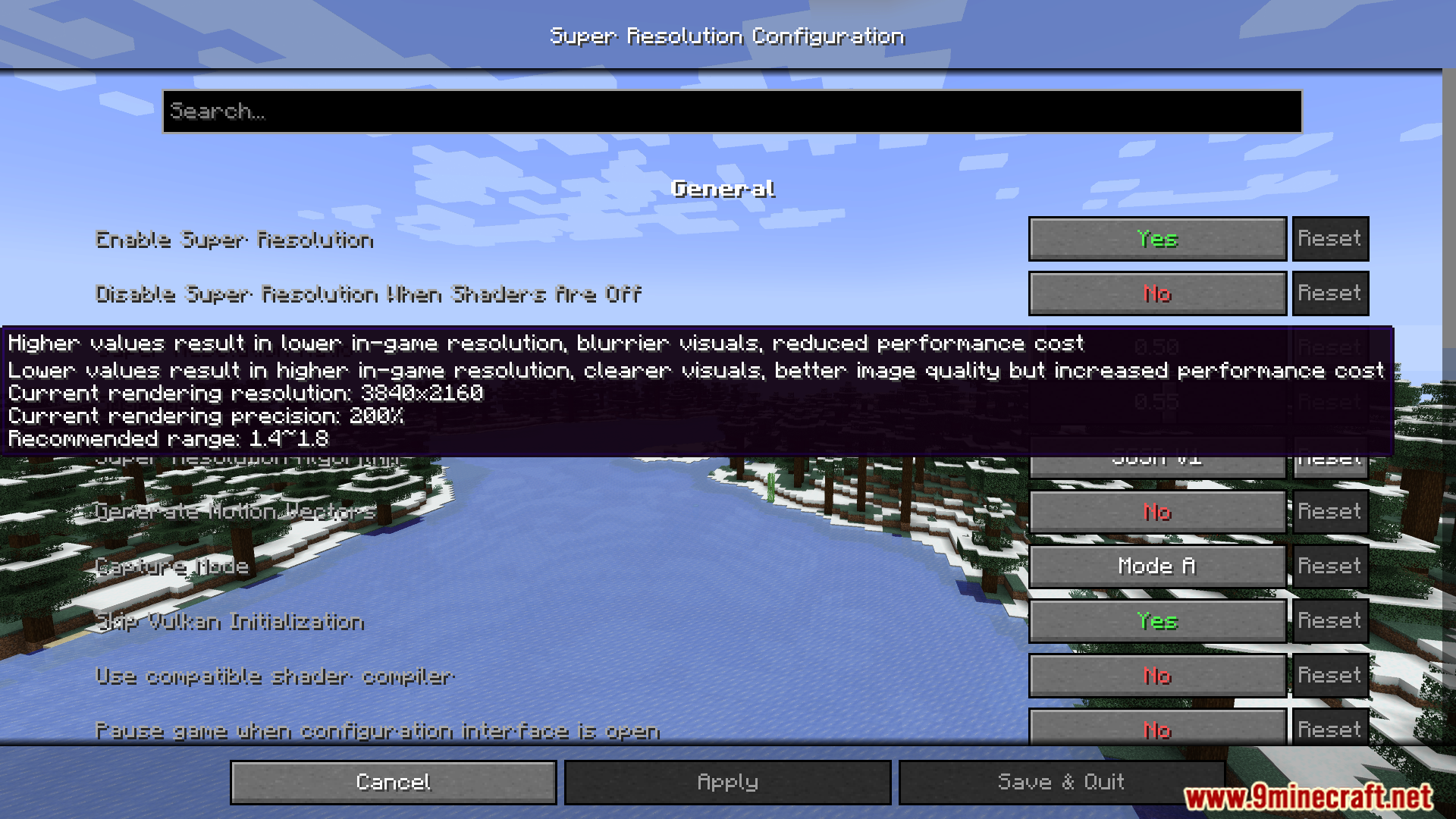 minecraft super resolution configuration settings menu minecraft super resolution configuration settings menu
