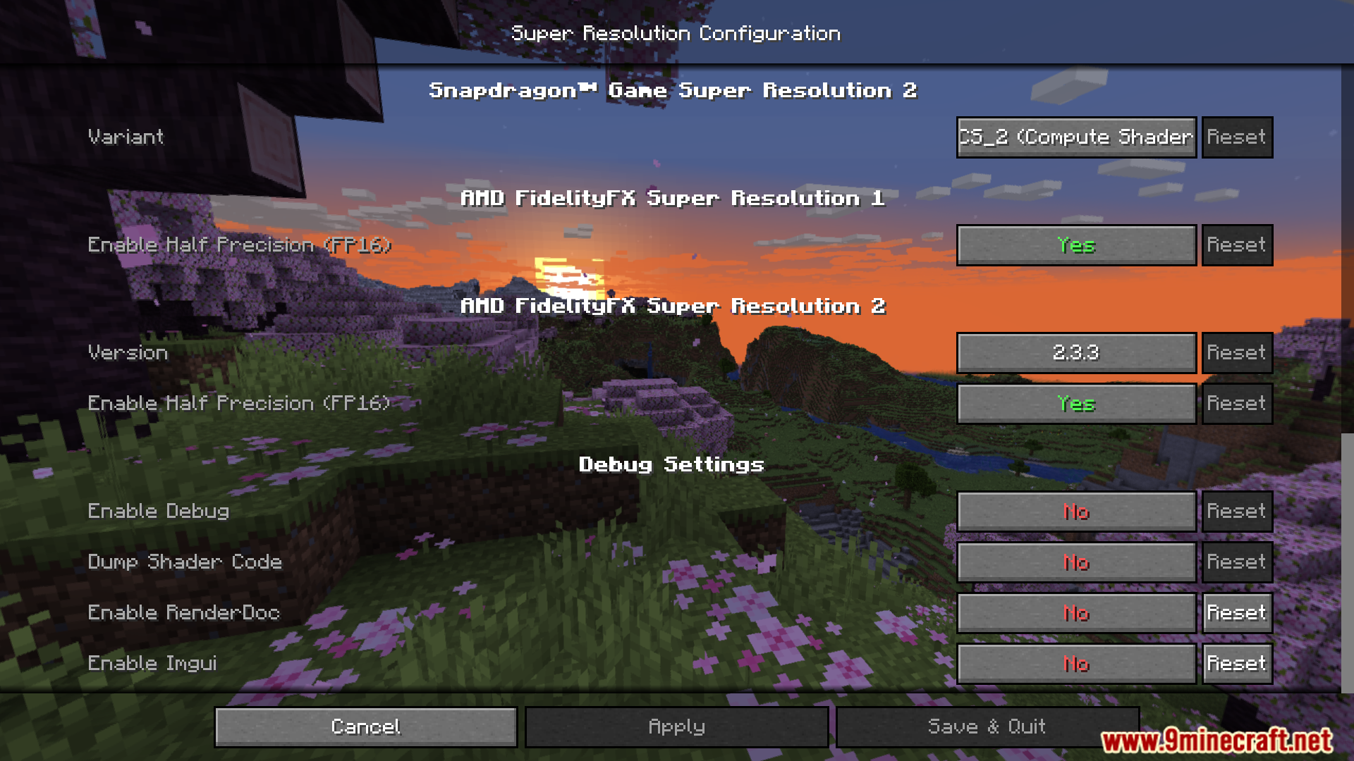 Minecraft Super Resolution Configuration Settings Menu Minecraft Super Resolution Configuration Settings Menu