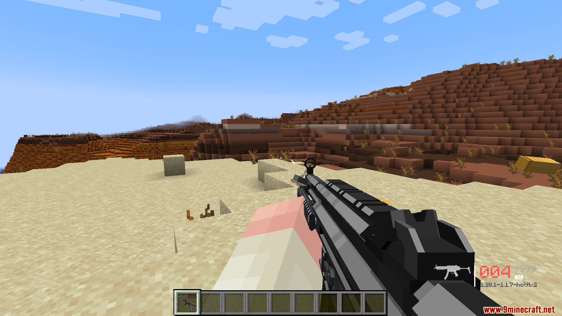 Player holding an assault rifle in TaCZ Weapons and Tactics Mod