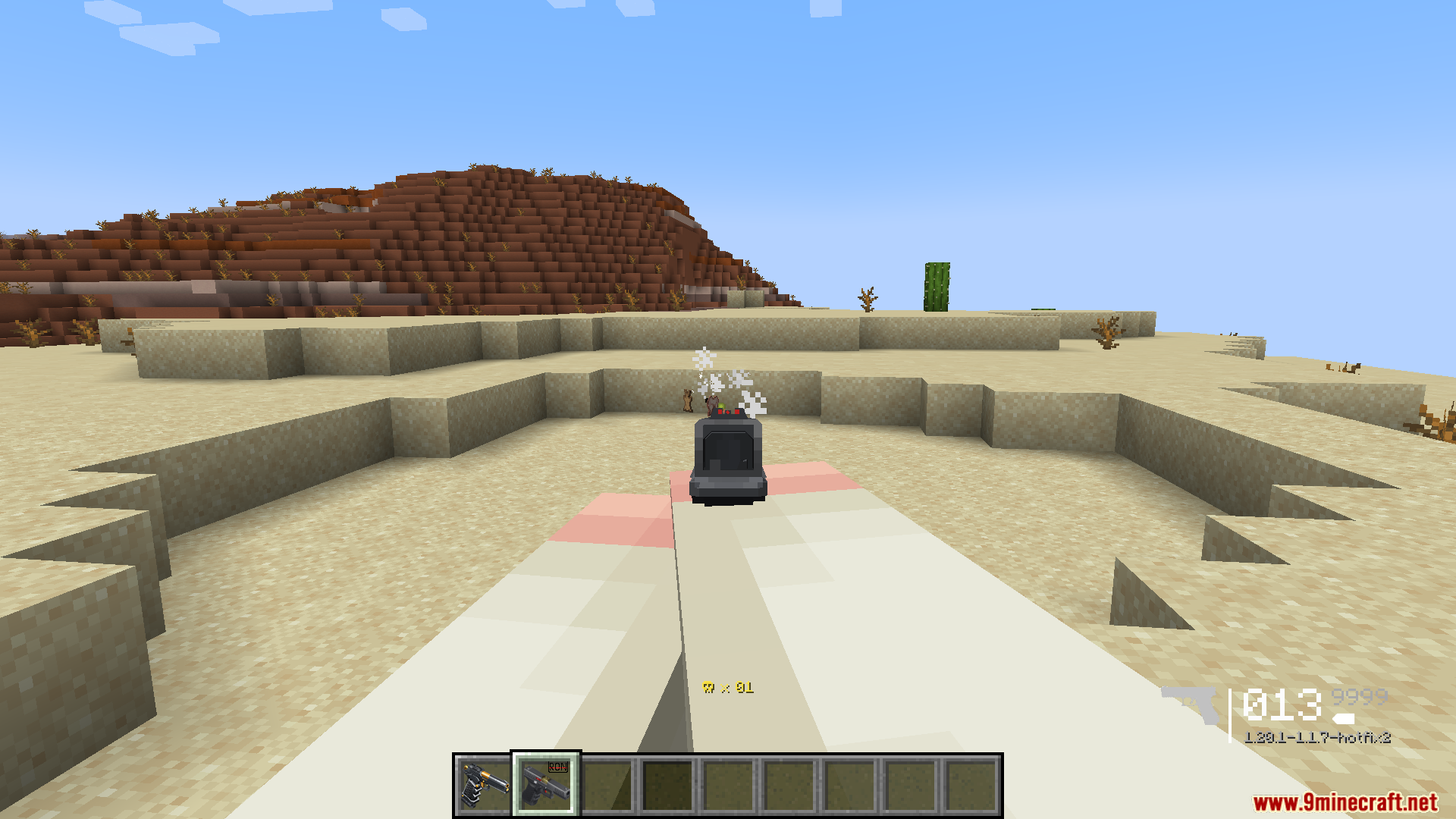 Player aiming down pistol iron sights in TaCZ Weapons and Tactics