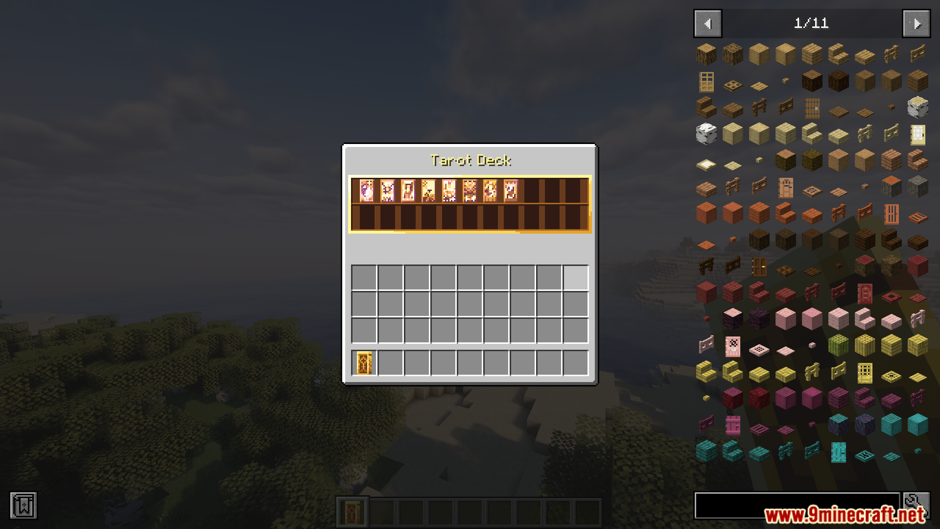 A Tarot Deck interface partially filled with various magic cards
