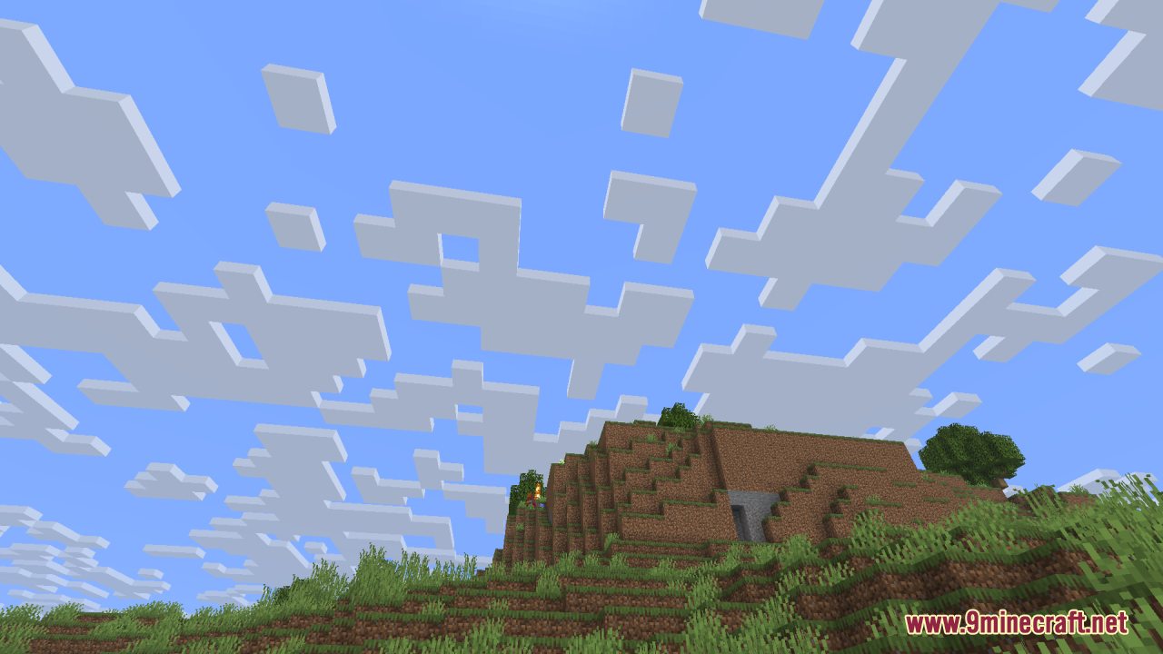 Low angle view of dirt hill under the custom sky textures