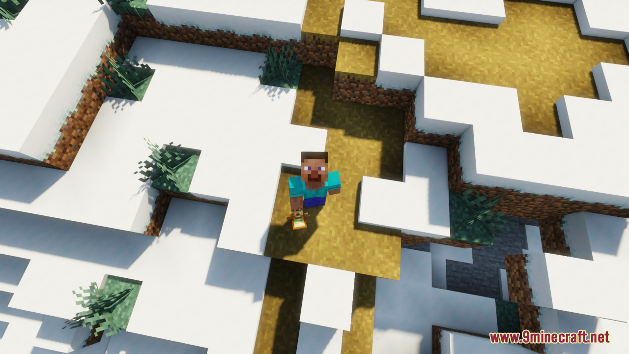 Player holding the Tax Creepy Totem in a snowy landscape