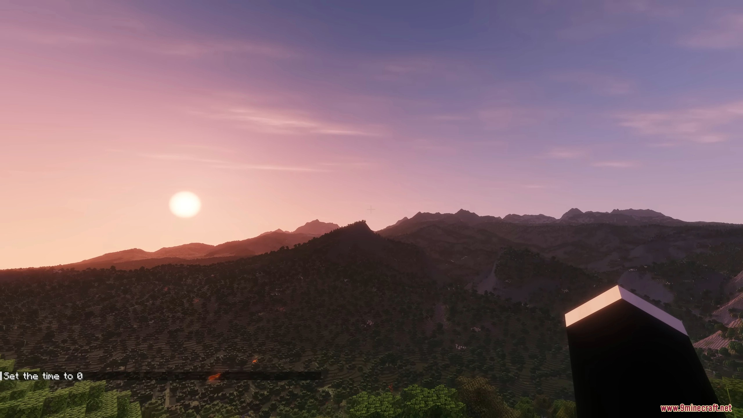 Sunset view over realistic mountains generated by AI
