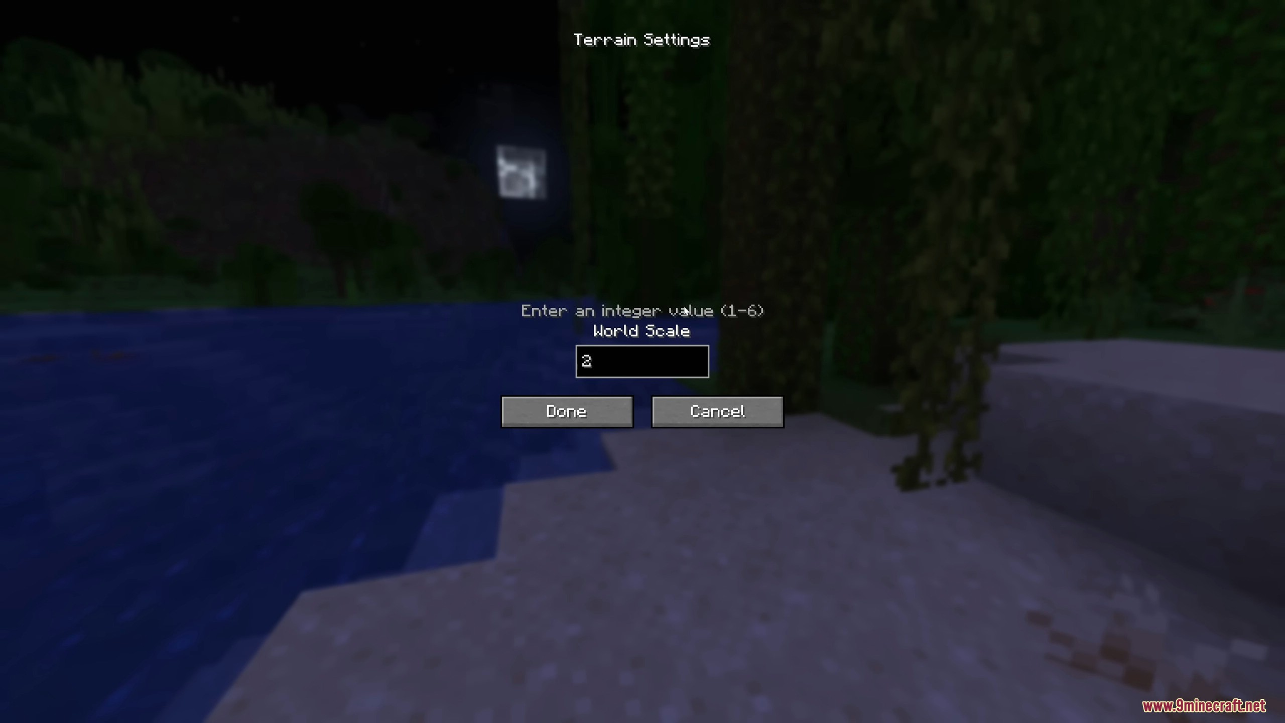 Selecting world scale settings for terrain generation