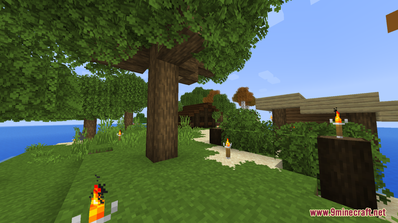 Bright green grass and trees without shaders using Vibrancy Pack