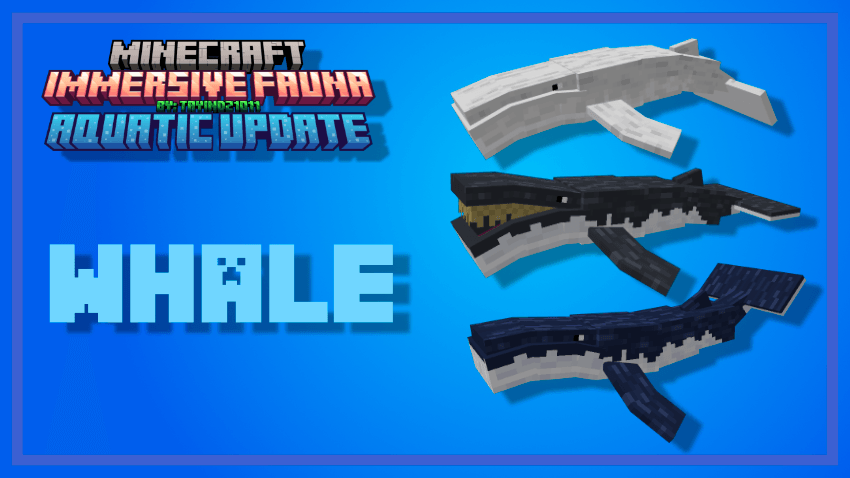 Immersive Fauna Aquatic Update Addon Screenshot 14 Three different whale models from the Immersive Fauna aquatic update