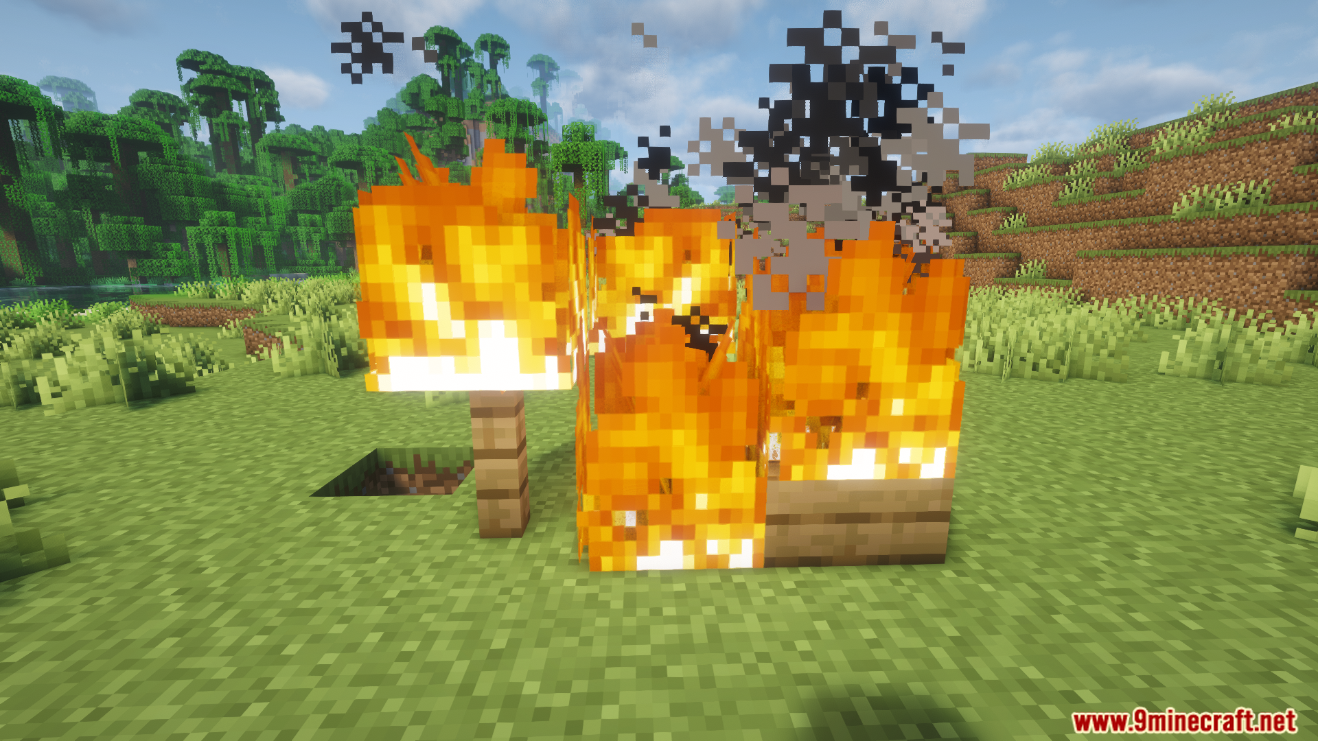 Tightfire mod aligns fire perfectly on a fence and wooden slab