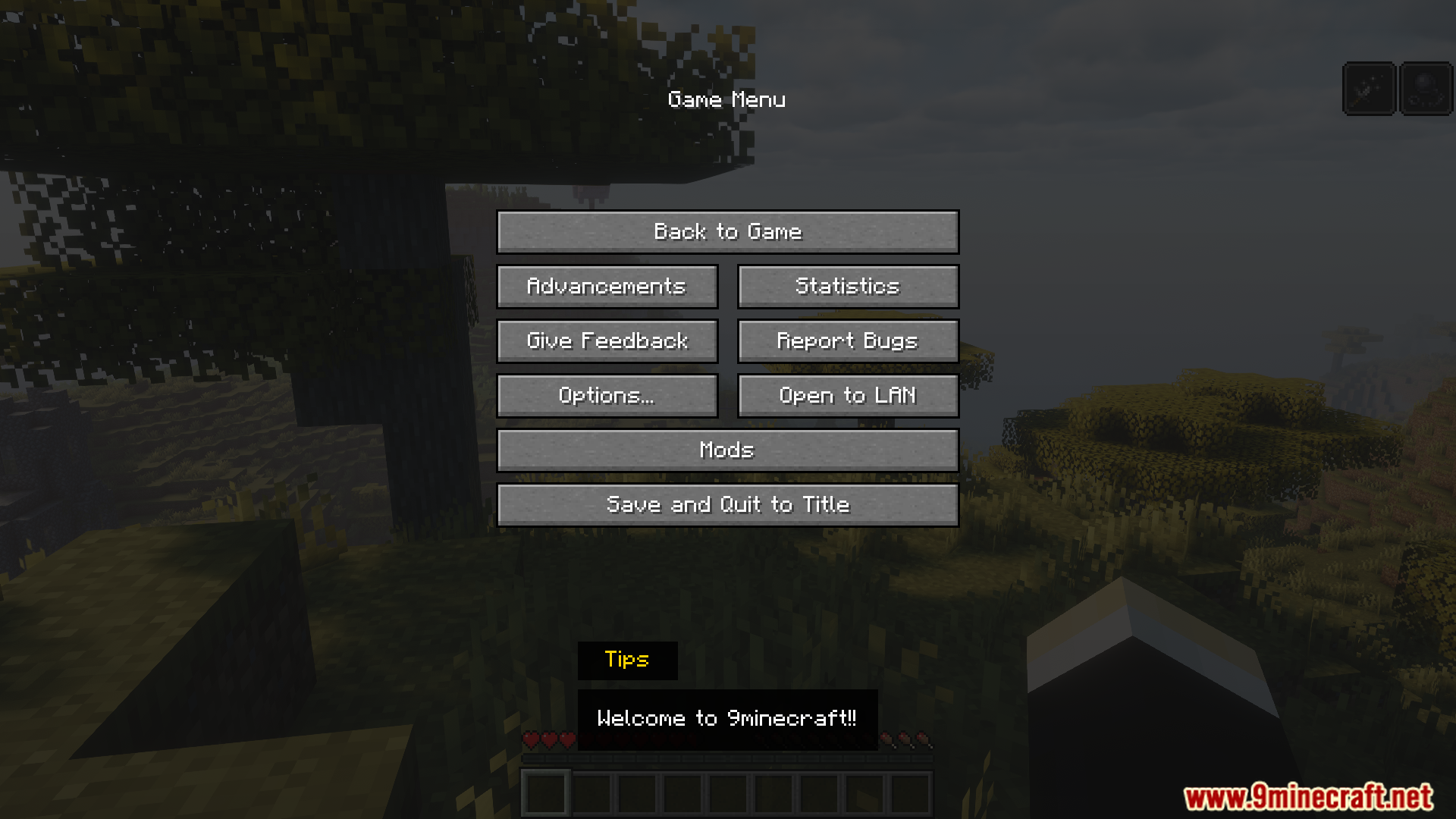 Customizable welcome message on the game menu screen