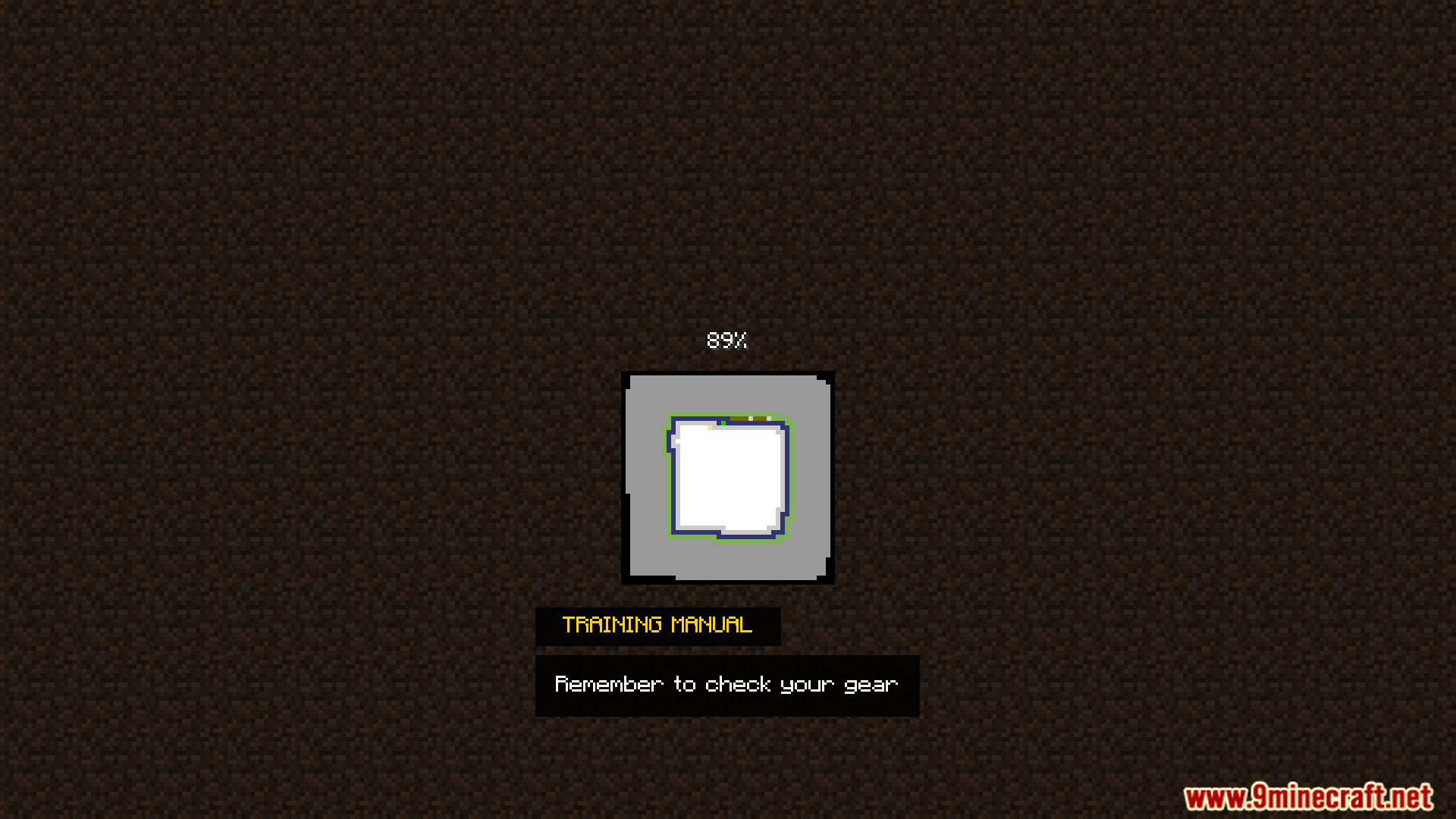 Training manual reminder on the loading screen