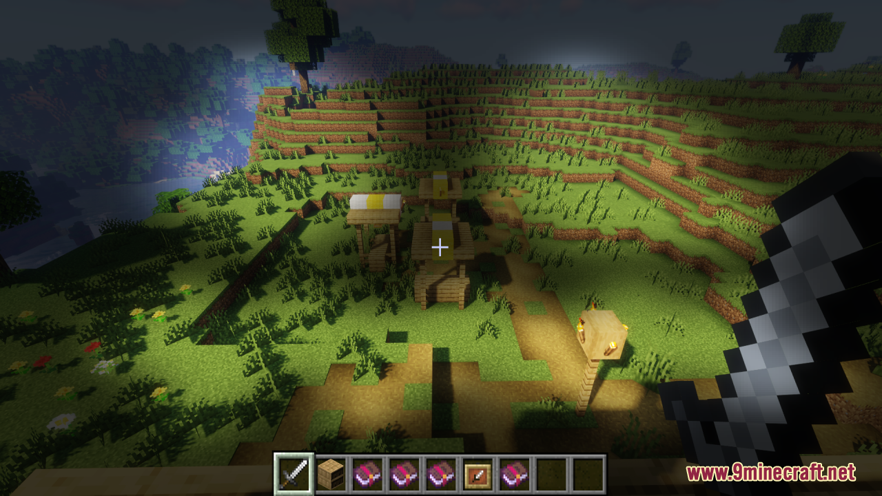 Exploring a snowy lake biome with reduced screen blur