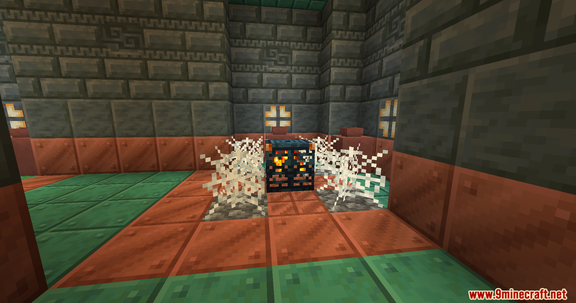 Trials Chambers Reuploaded Mod Screenshot 17 A monster spawner surrounded by cobwebs in Trials Chambers Reuploaded Mod