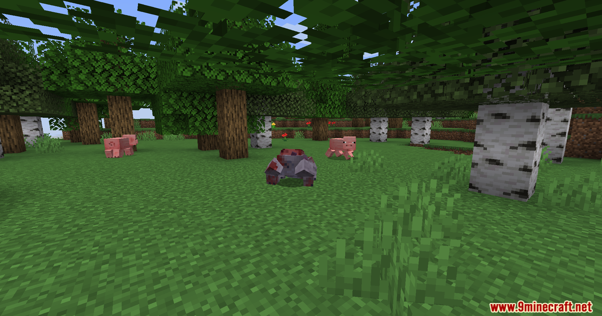 Infected pig standing near normal pig in Ultimate Zombie Apocalypse Mod