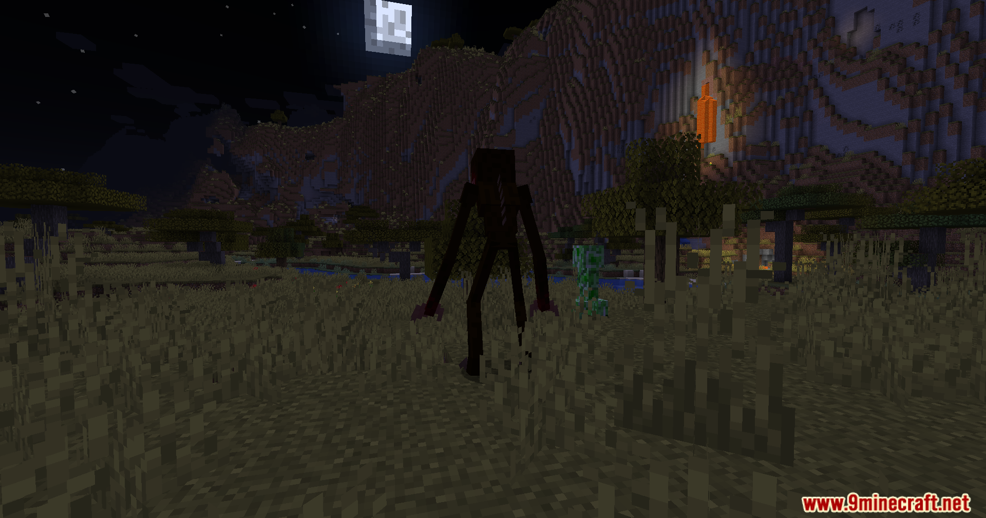 Tall dark lanky monster from Infection Z roaming at night