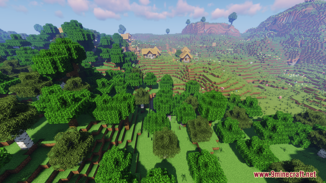 Universal Bushy Leaves texture pack showing lush green forest trees