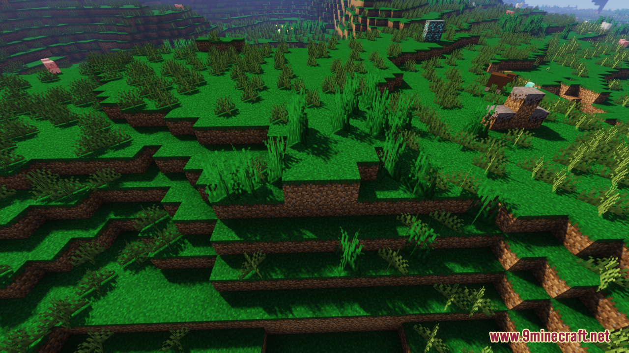 Universal Seasons Texture Pack Resource Pack Screenshot 4 Rolling hills covered in vibrant green grass from Universal Seasons pack