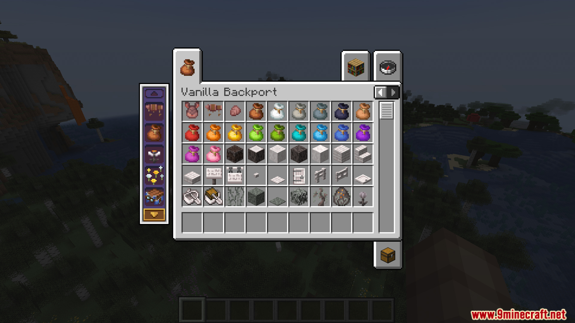Viewing colored bundles and new blocks in the creative inventory
