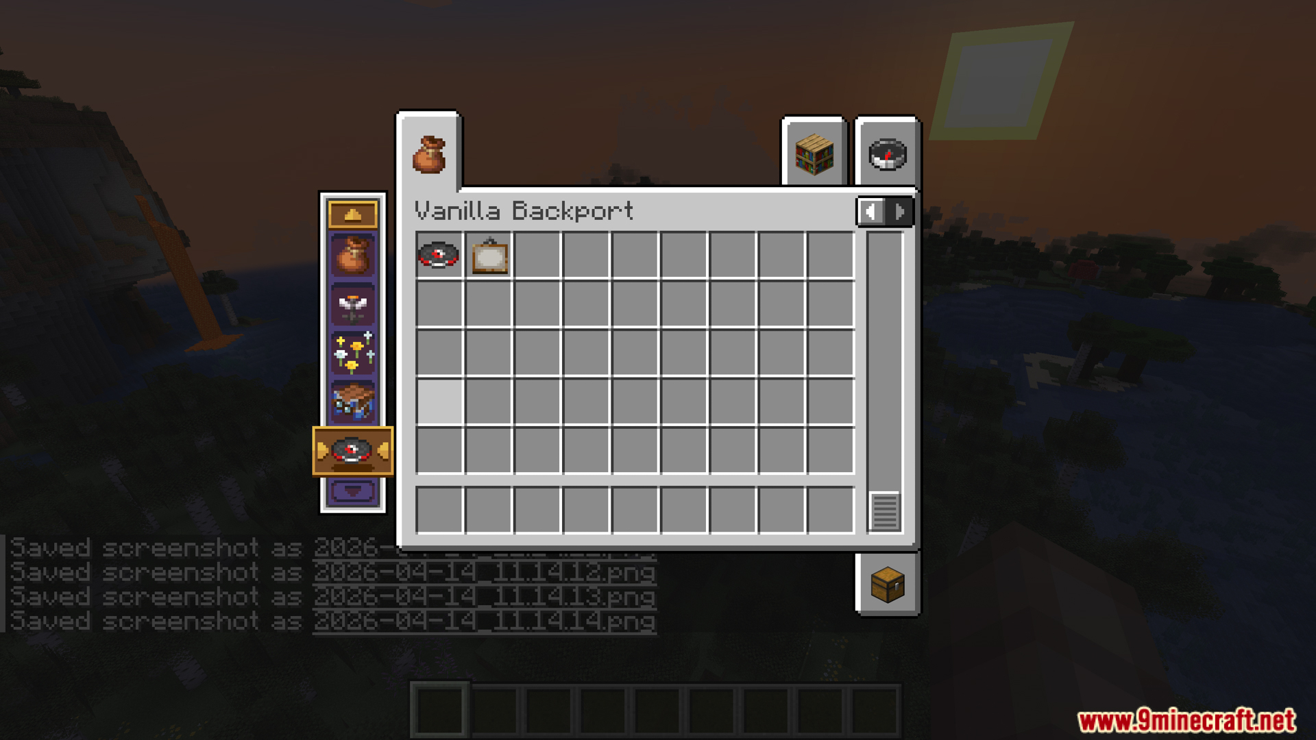 Creative inventory tab showing items from the Vanilla Backport mod