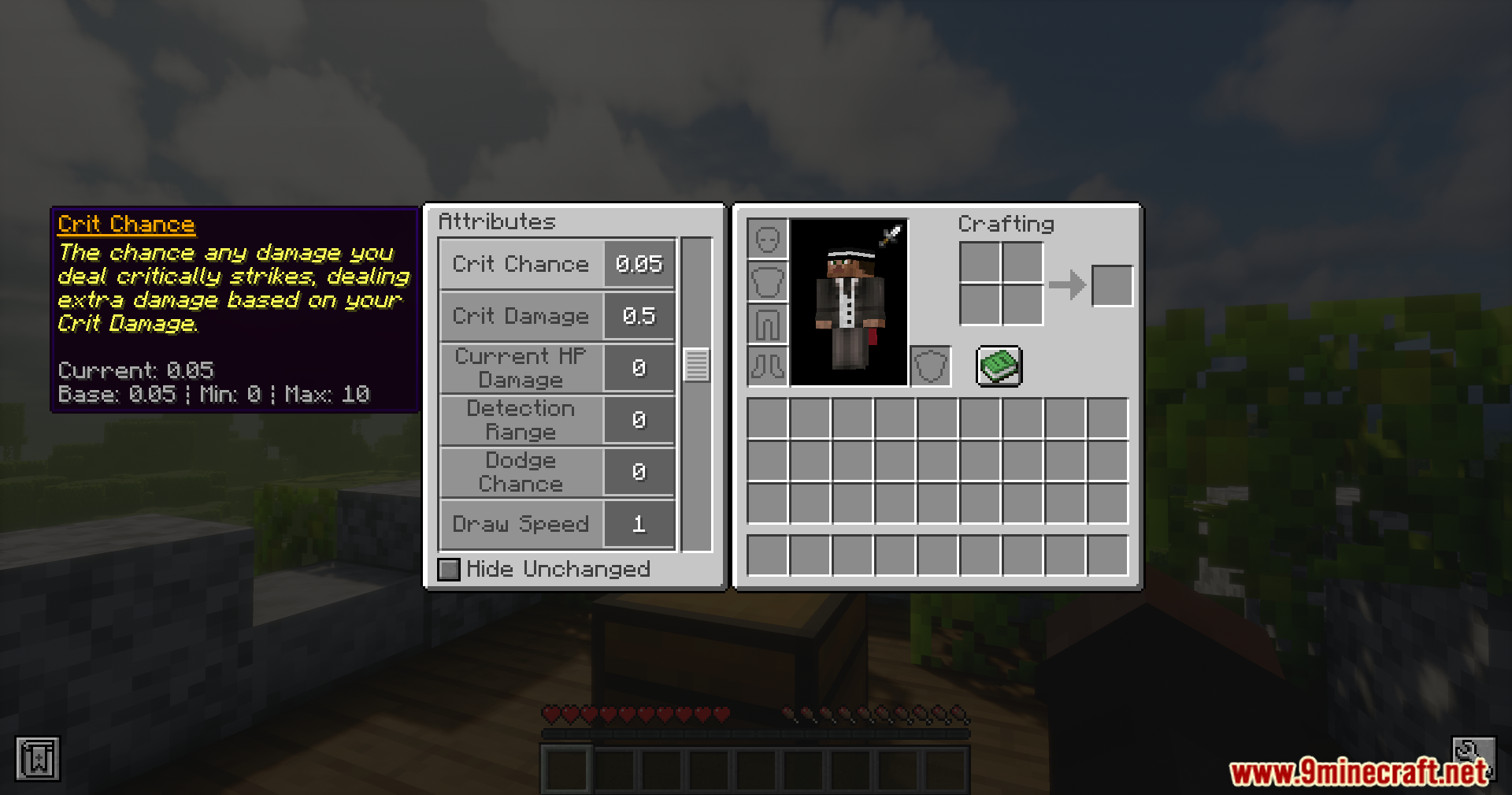 Checking the Crit Chance stat description within the custom attributes interface