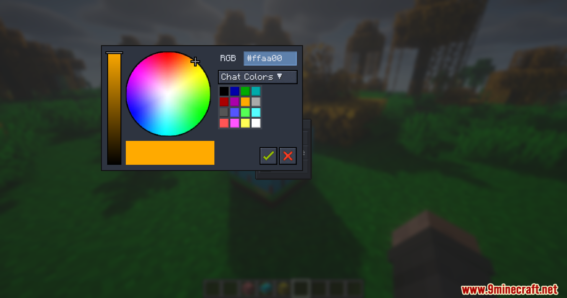 Weather Gate Mod Screenshot 10 Selecting orange color in the Terrain Controller block user interface