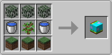 Weather Gate Mod Screenshot 14 Crafting recipe for the Terrain Controller using leaves water and grass