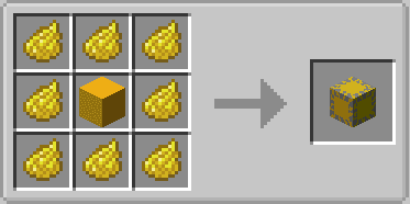 Weather Gate Mod Screenshot 15 Crafting recipe for a yellow patterned block using yellow dye items