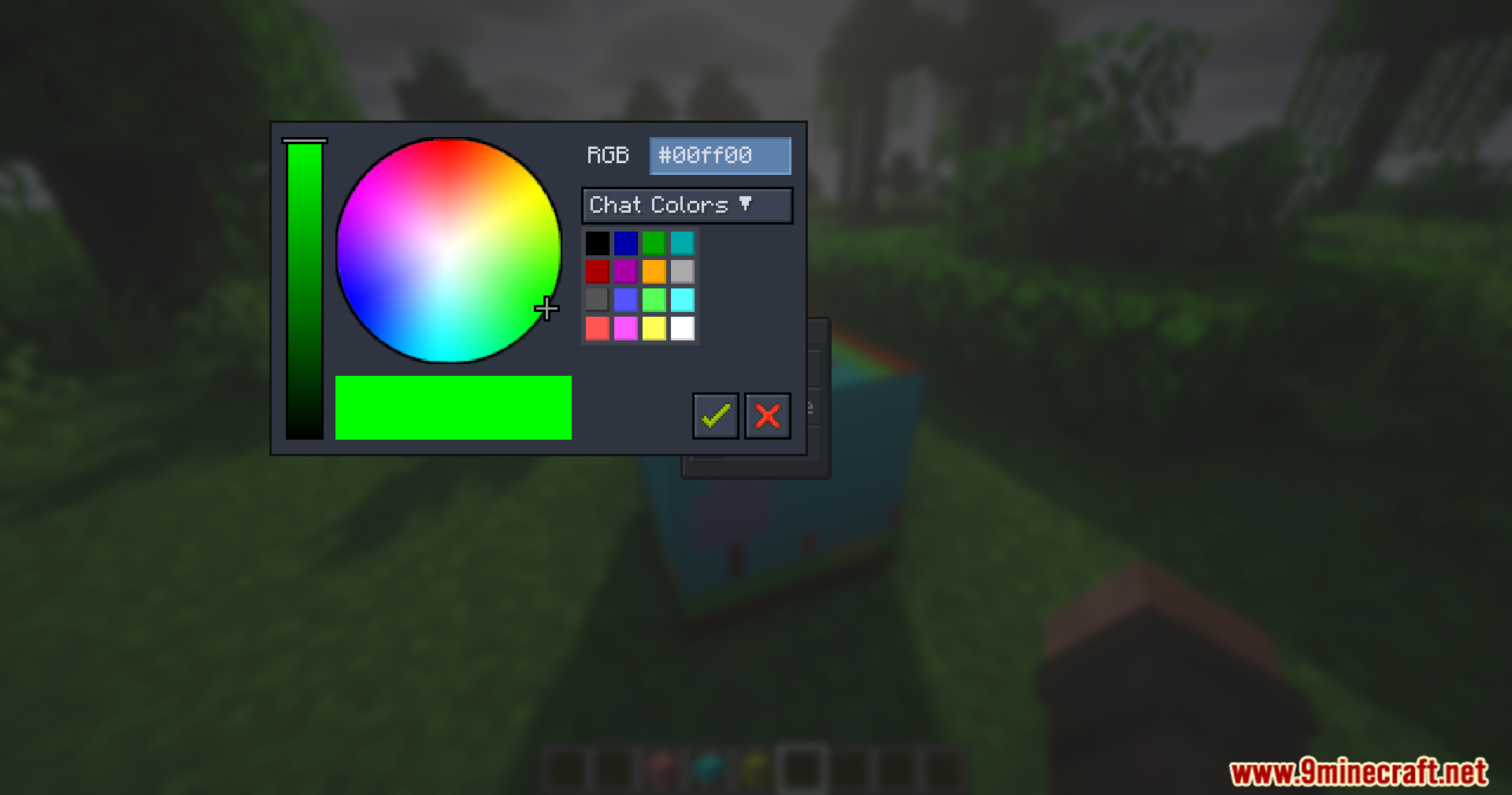 Weather Gate Mod Screenshot 3 Color picker interface for selecting custom colors for the terrain block