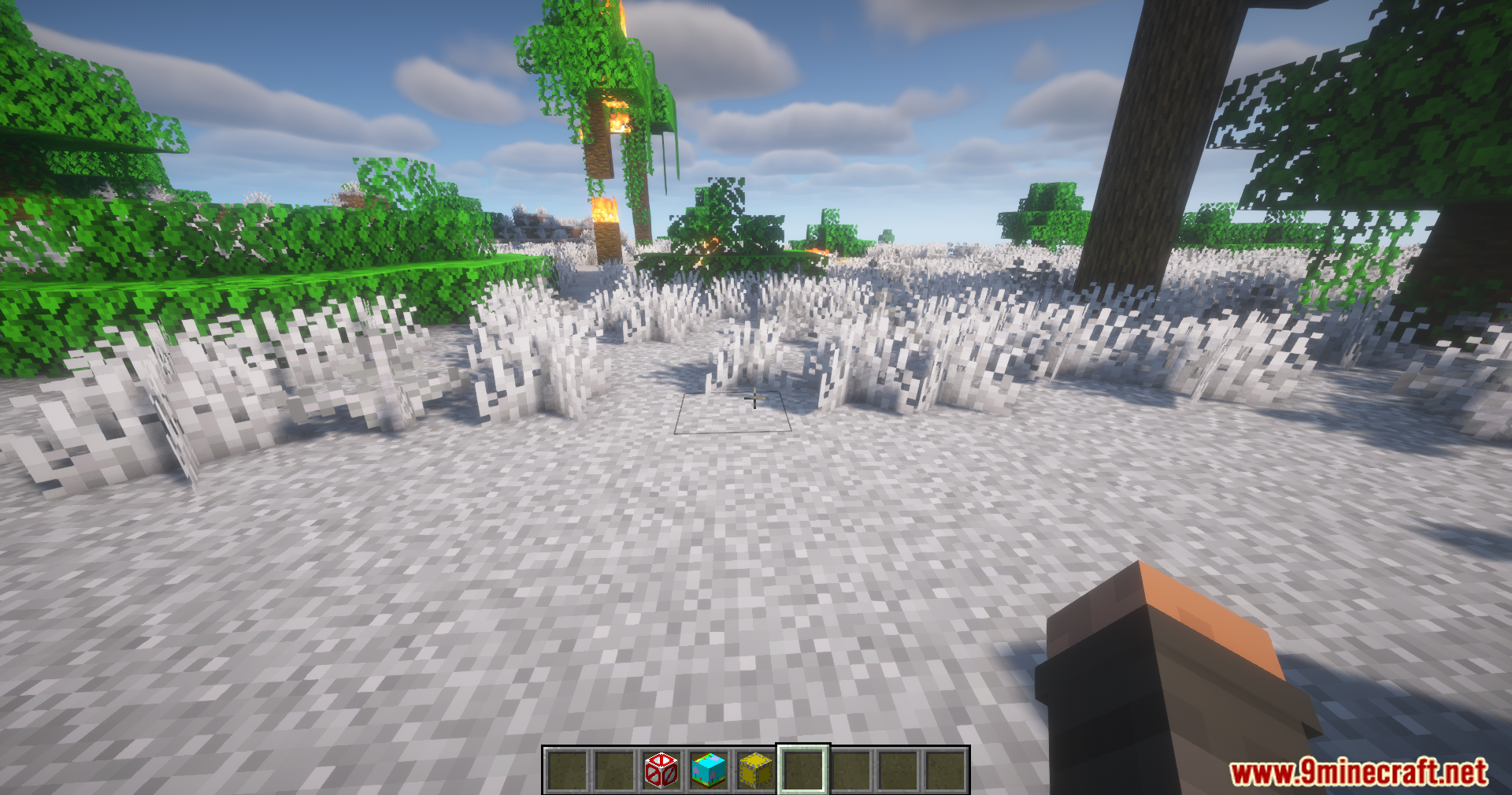 Weather Gate Mod Screenshot 6 Snow Catcher block preventing snow accumulation in a snowy biome
