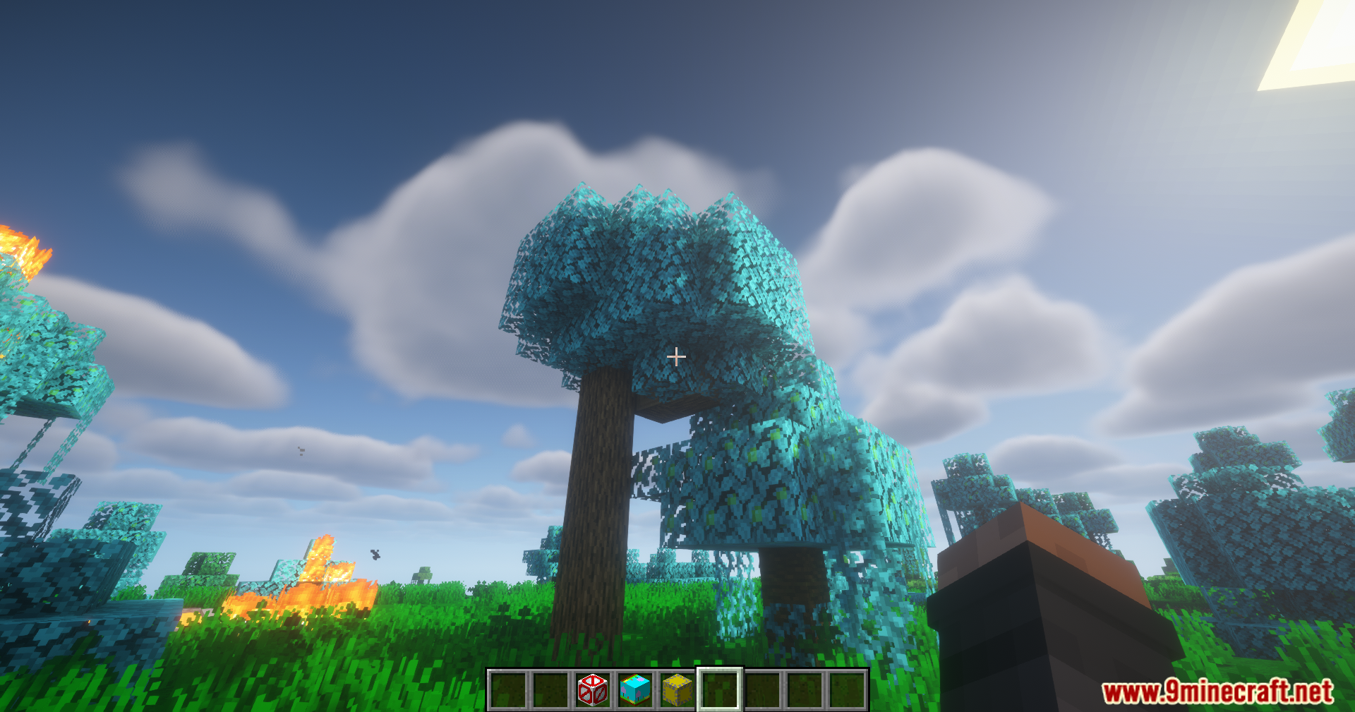 Weather Gate Mod Screenshot 8 Cyan colored leaves on a tree changed by Terrain Controller