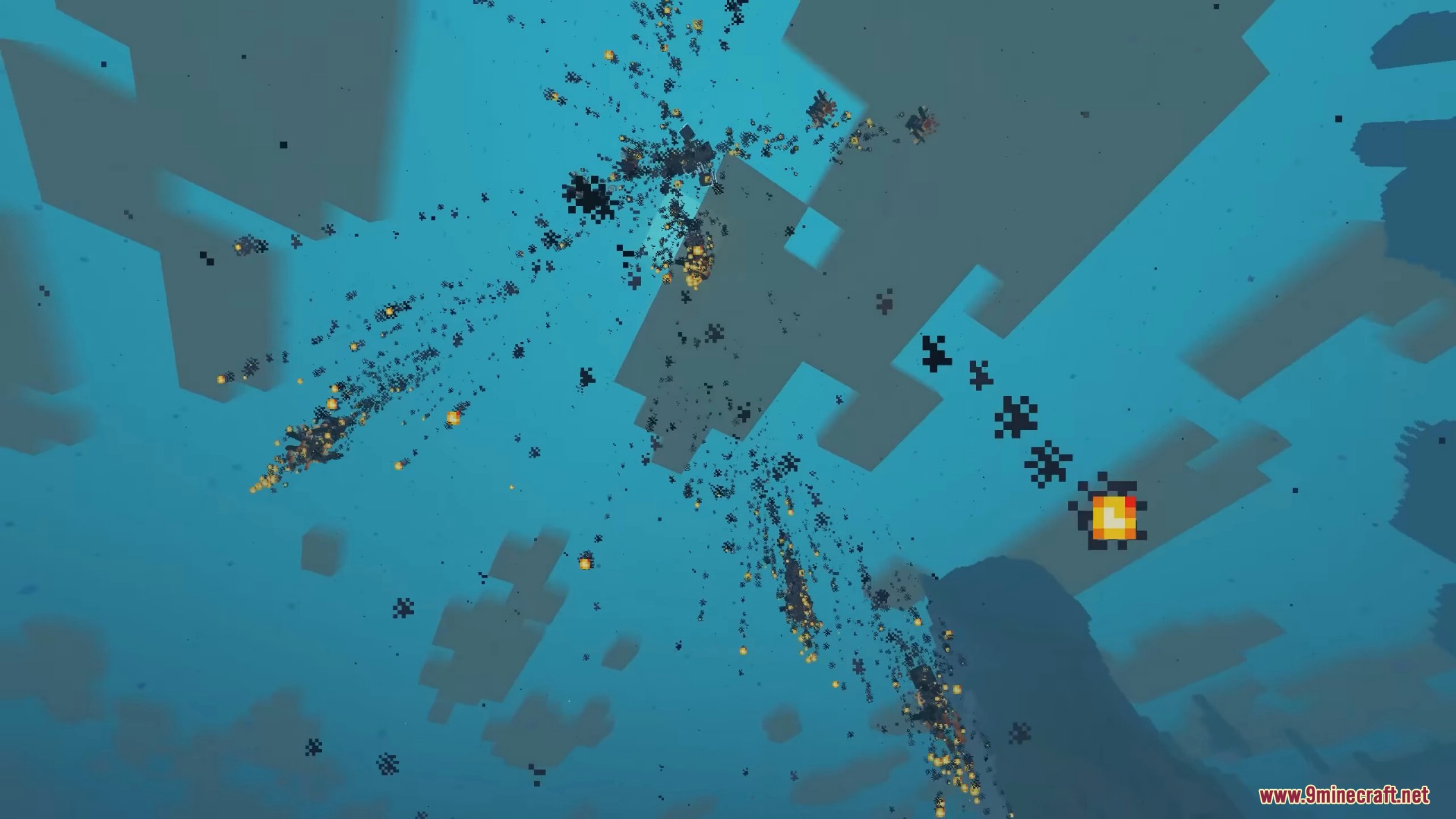 Player aiming enchanted bow at flying Wither in Withers Wrath Mod