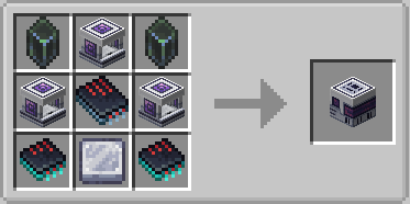 Crafting recipe for an advanced machine block using crystals