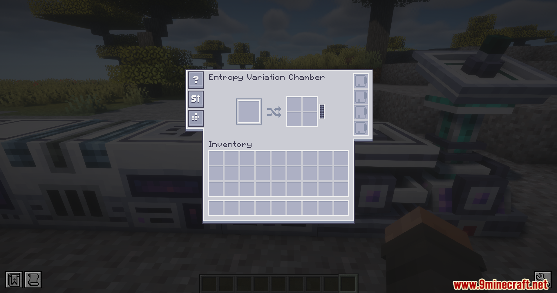 Entropy Variation Chamber interface showing input and output slots
