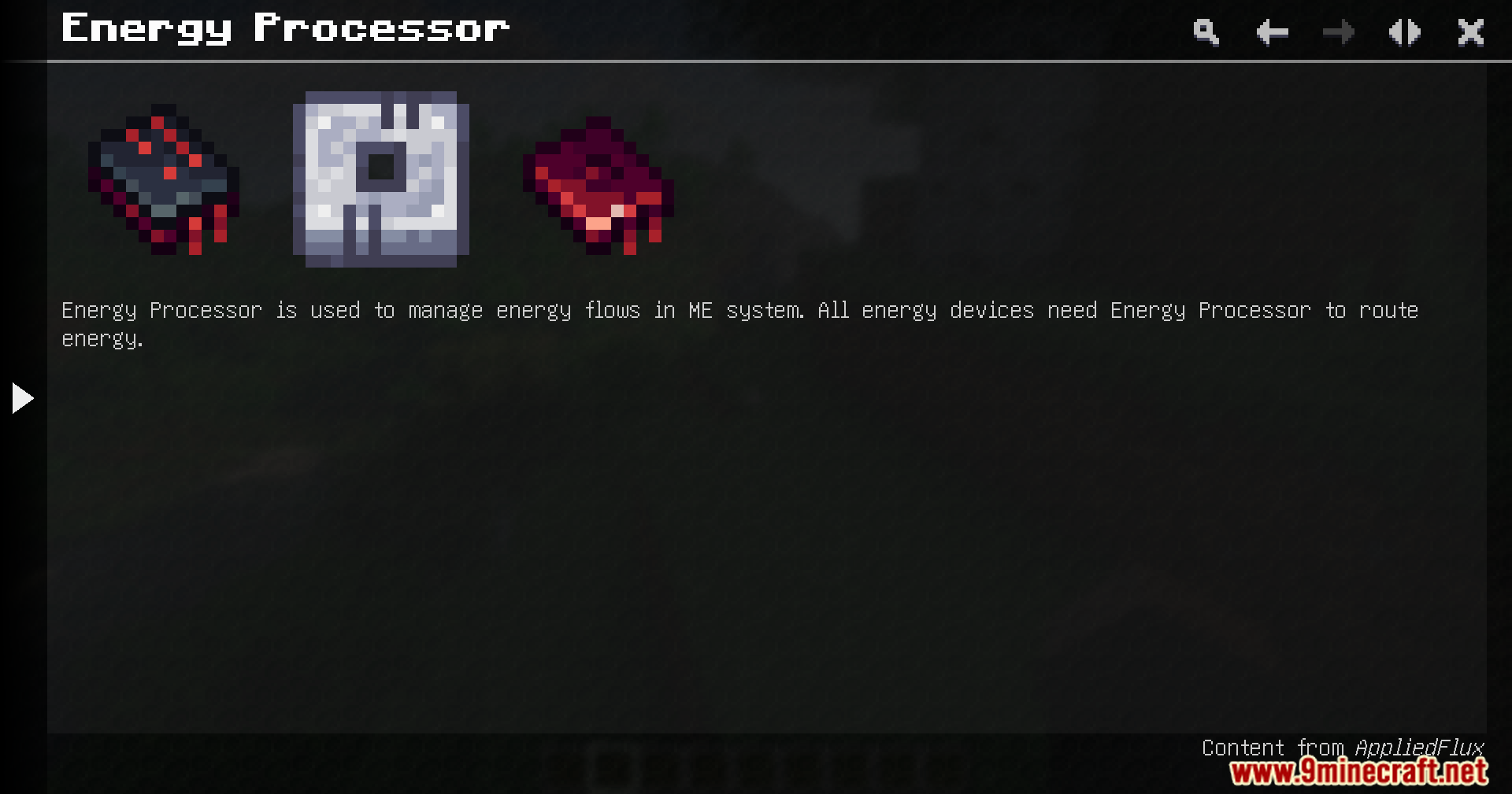 Energy Processor item and components used for routing energy in ME system
