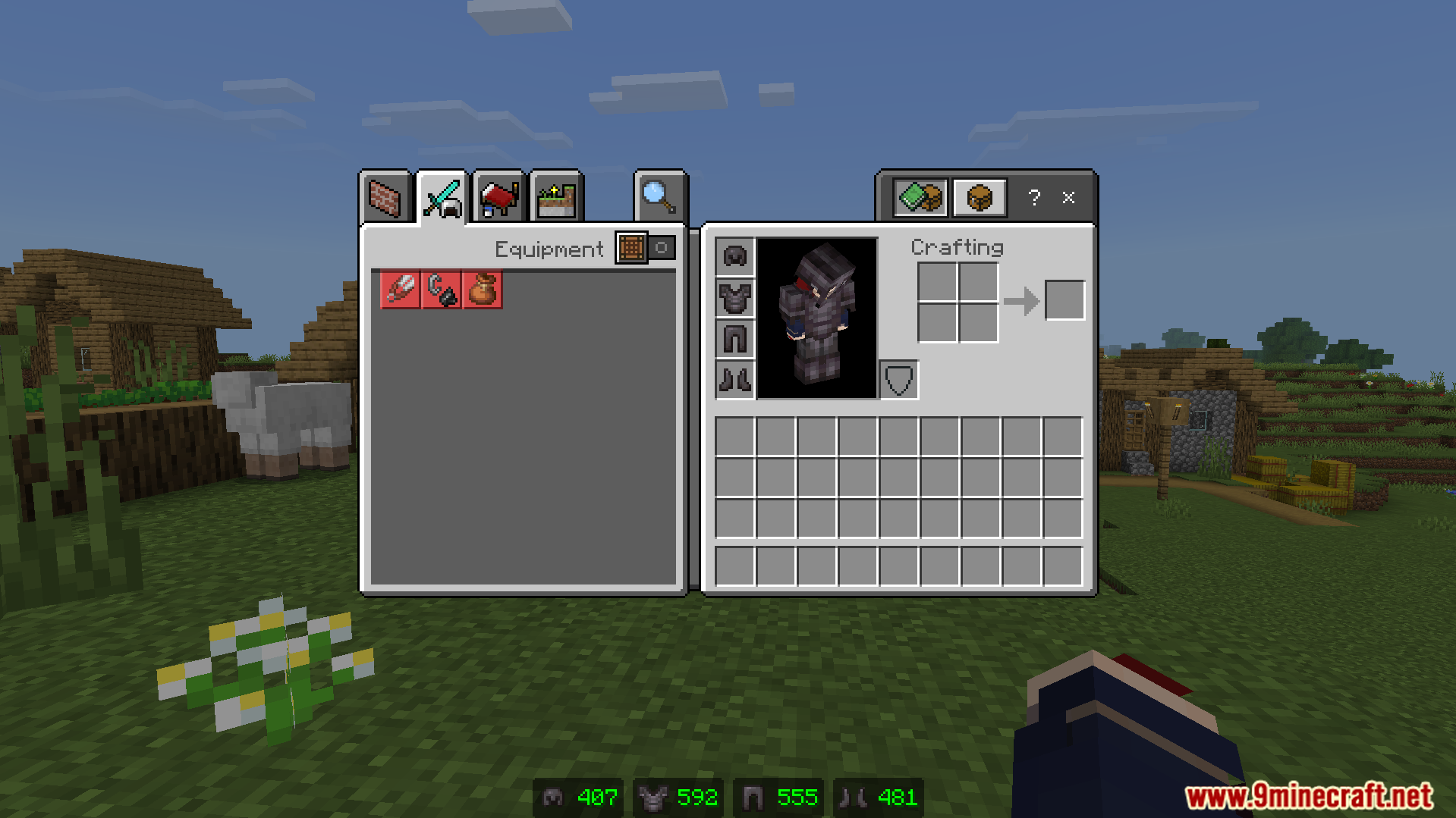 Armor Durability Viewer Texture Pack Screenshot 3 Viewing the exact durability numbers for equipped armor in inventory