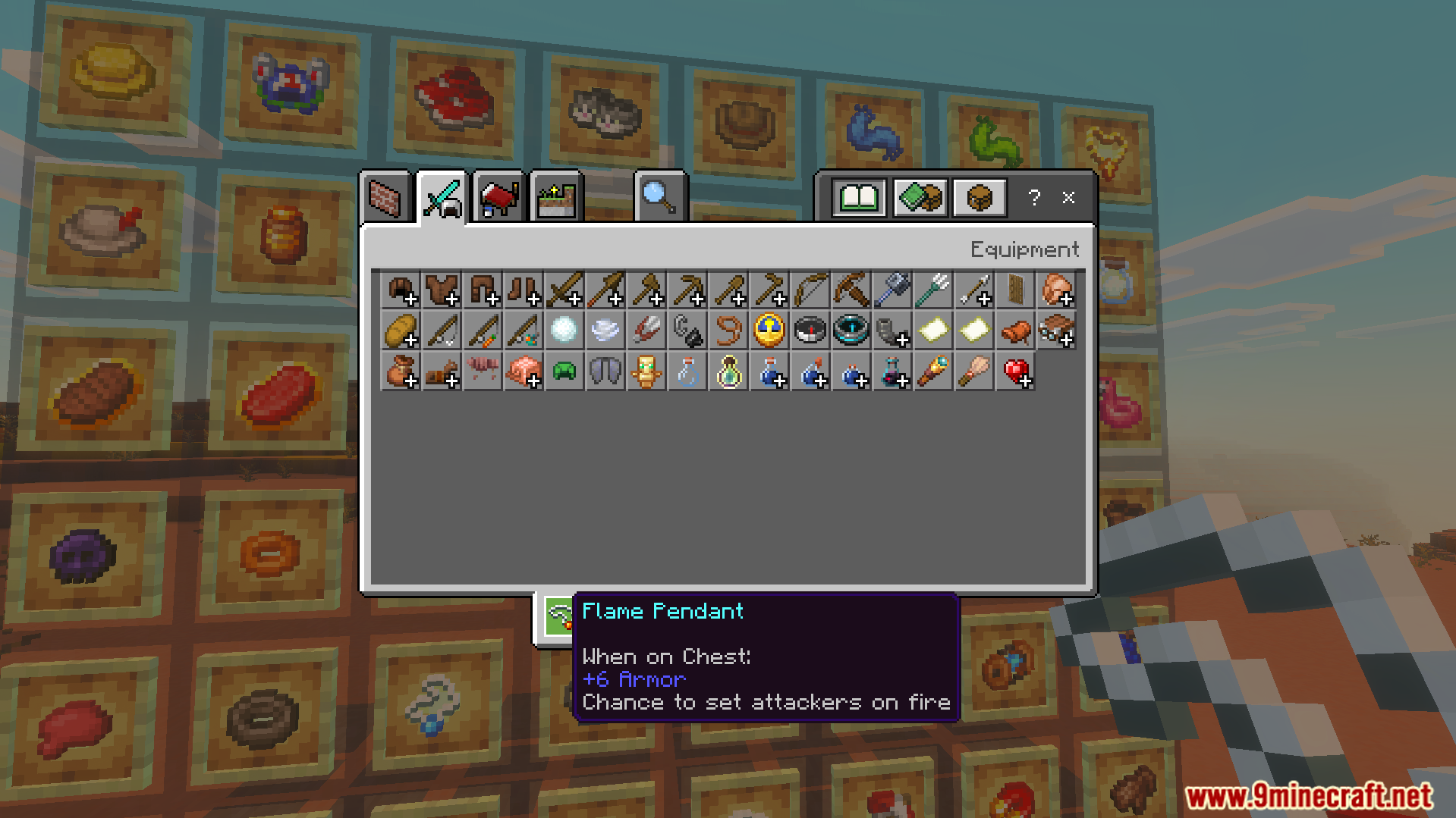 Player checking helpful abilities of new special gear in the inventory menu
