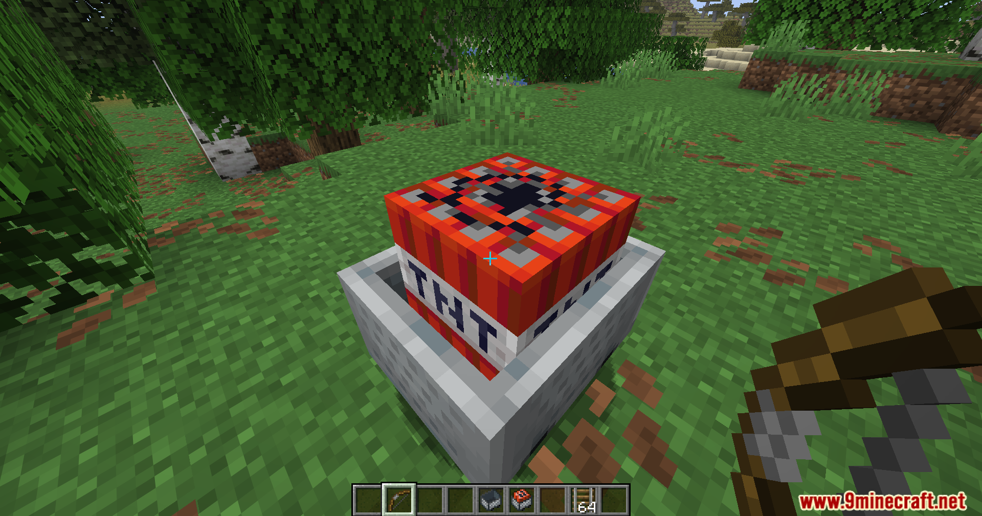 A minecart carrying a block of TNT